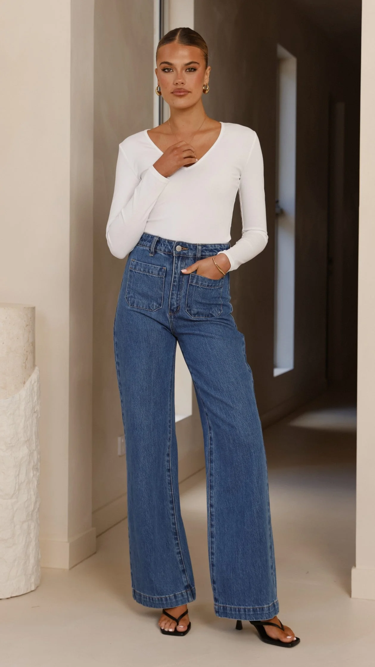 Vienna Long Sleeve Top - White