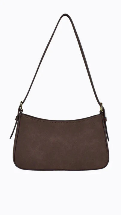 Lilu Shoulder Bag - Choc Suede