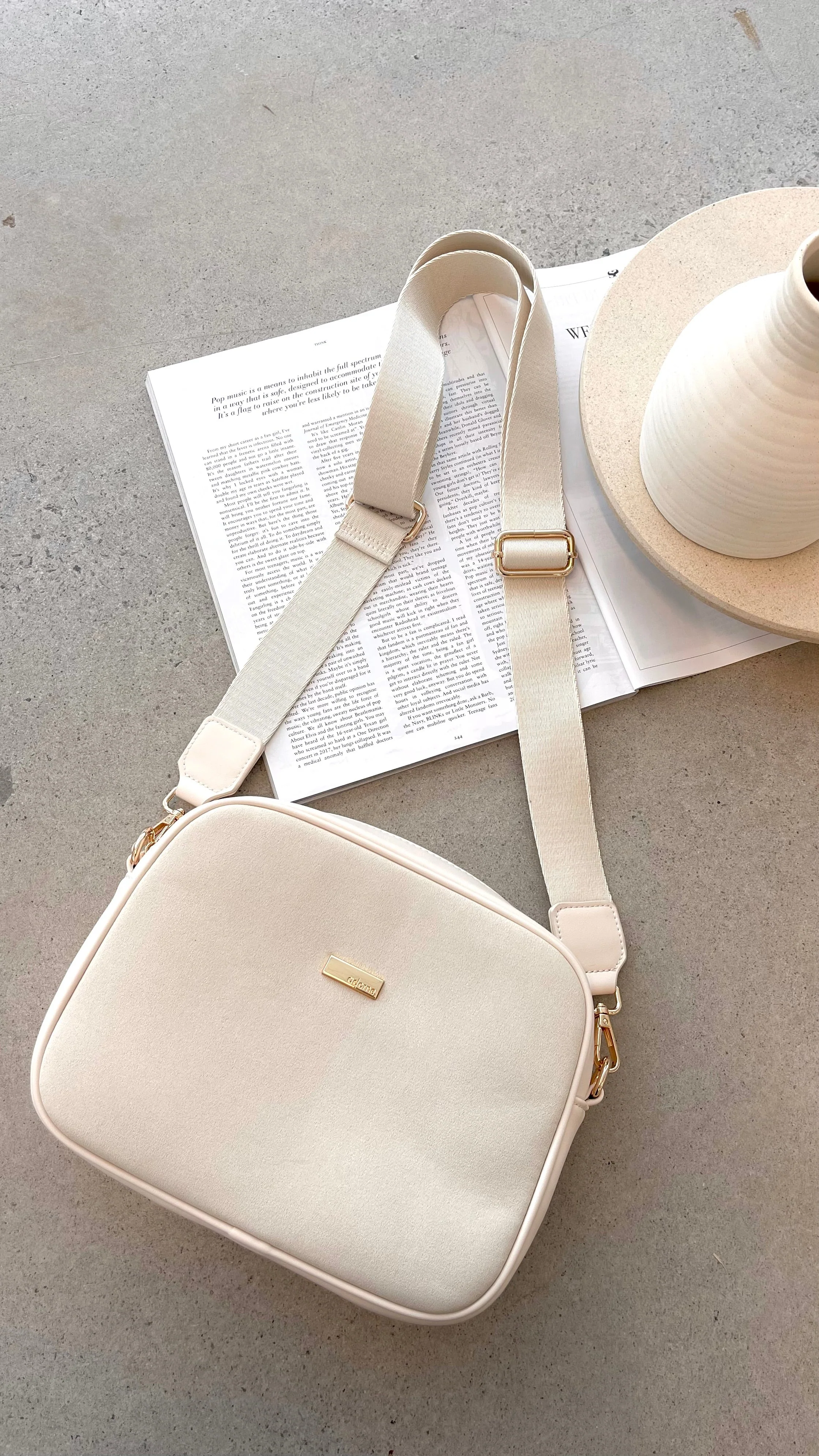 Paloma Suede Camera Bag - Cream
