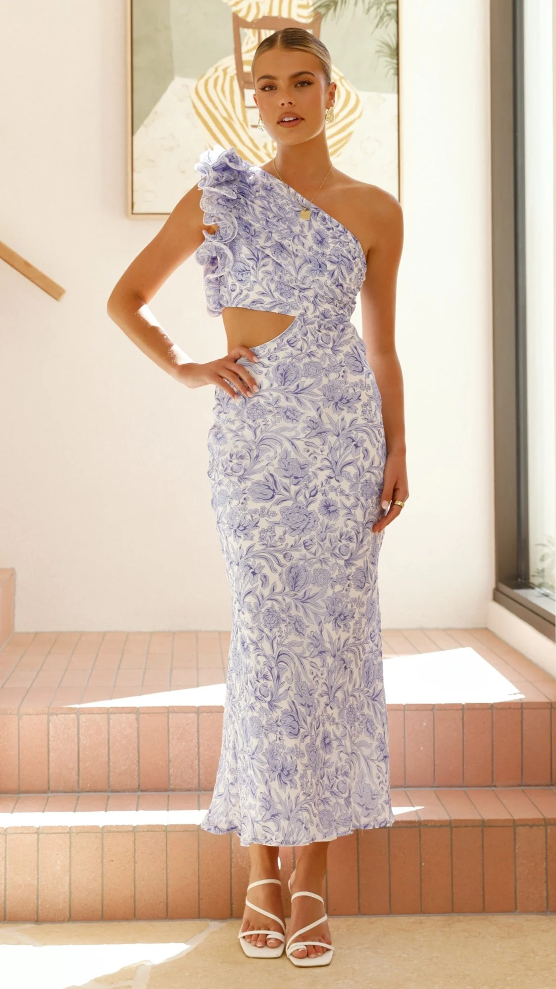Amina Maxi Dress - Blue Floral