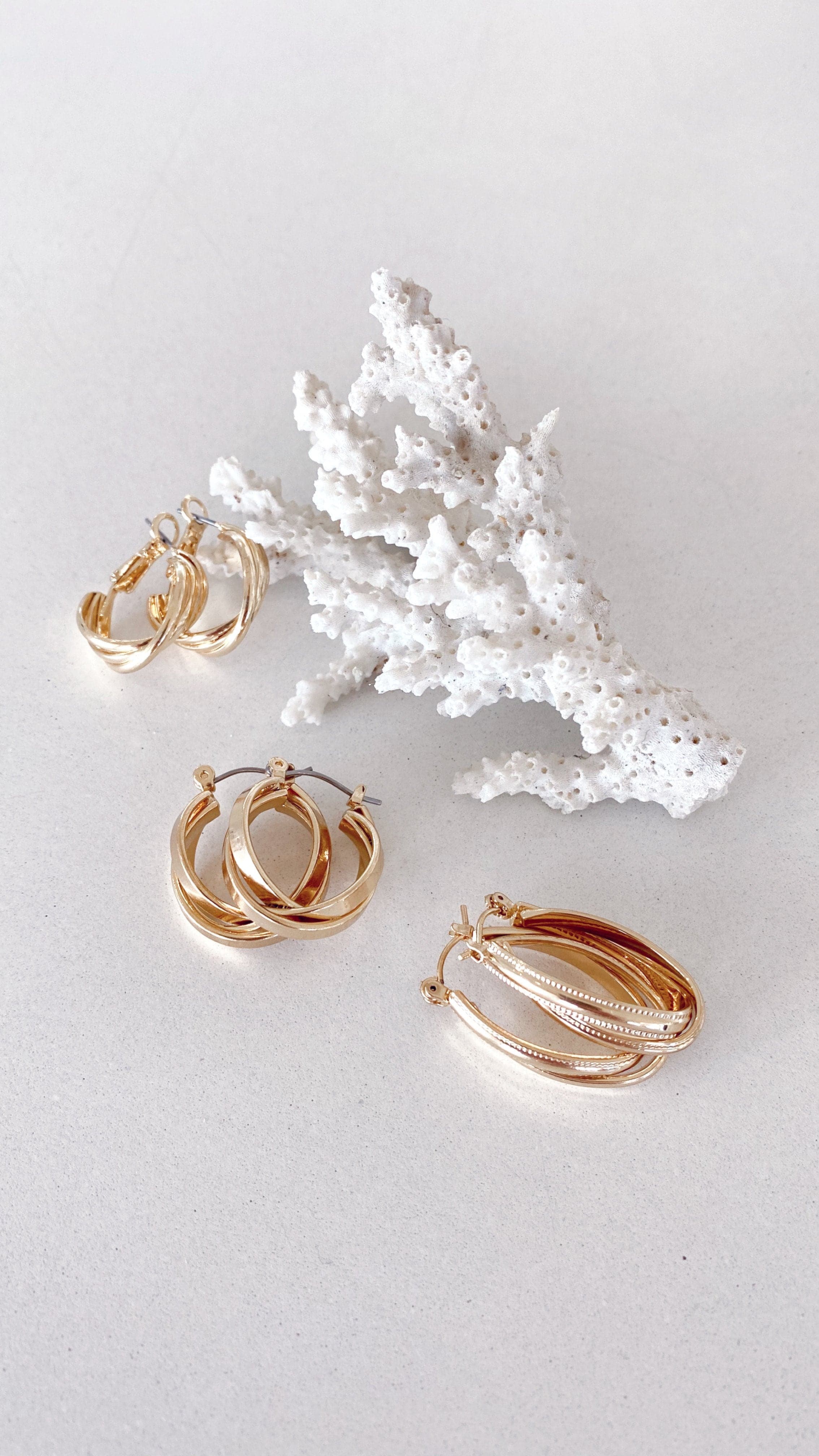 Maya Twist Earrings Set - Gold