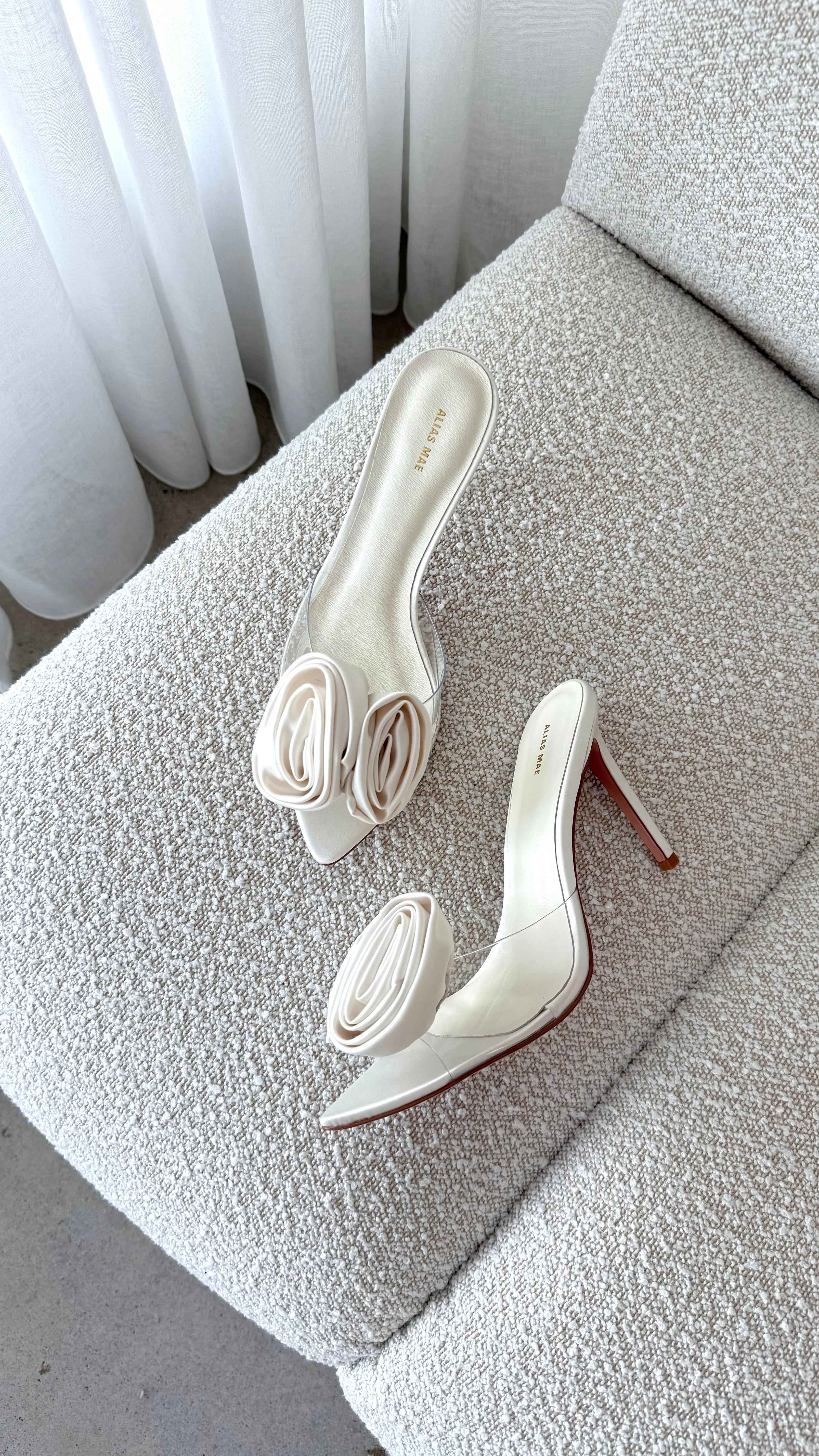 Casey Heel - Ivory Satin