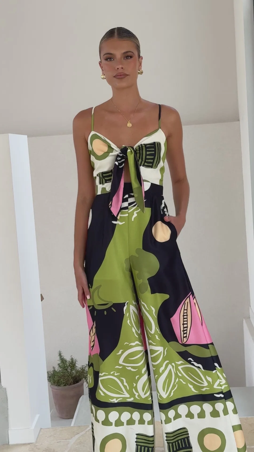 Teresa Jumpsuit - Green/Pink