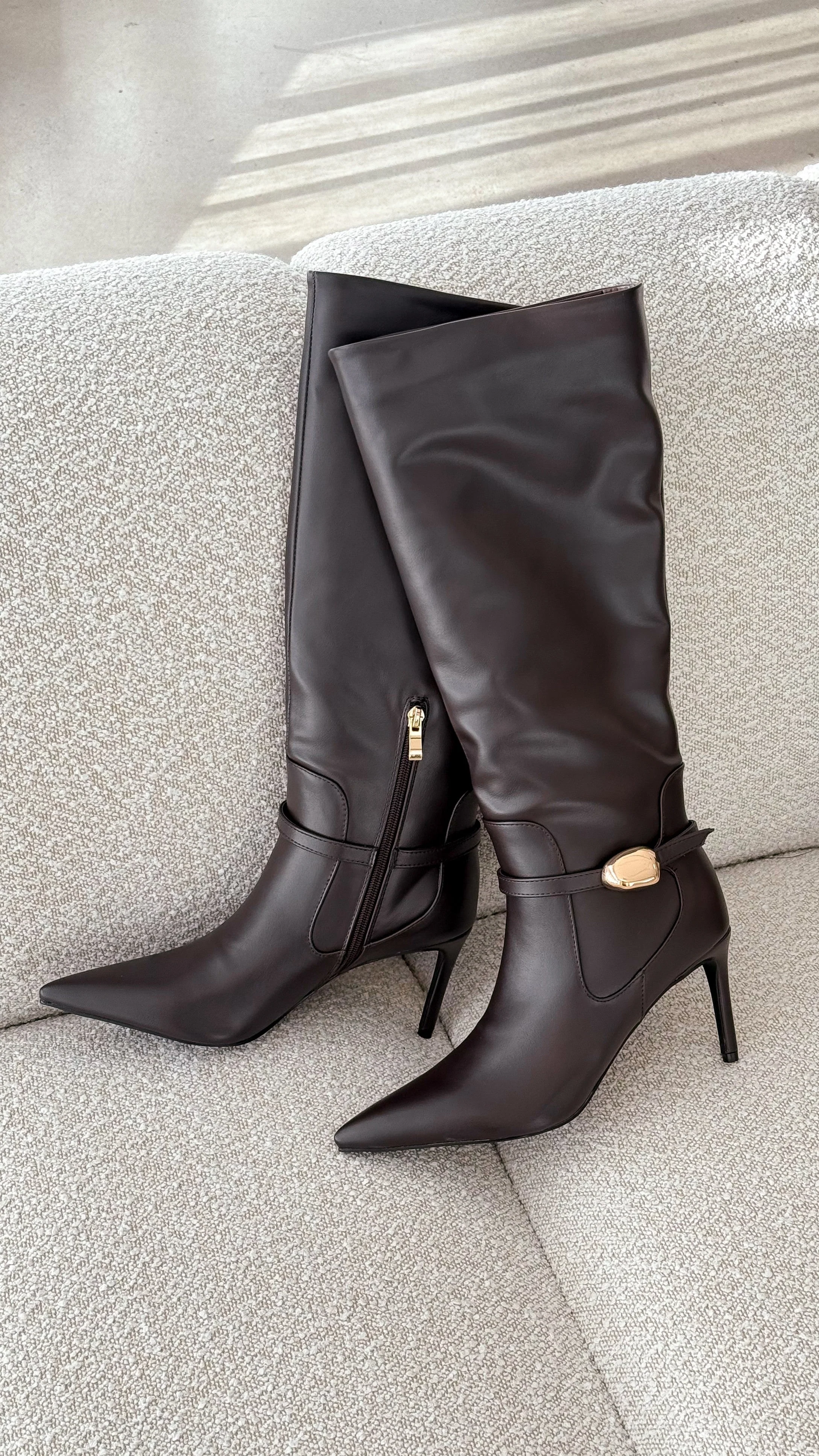 Druella Heeled Boot - Dark Cacao
