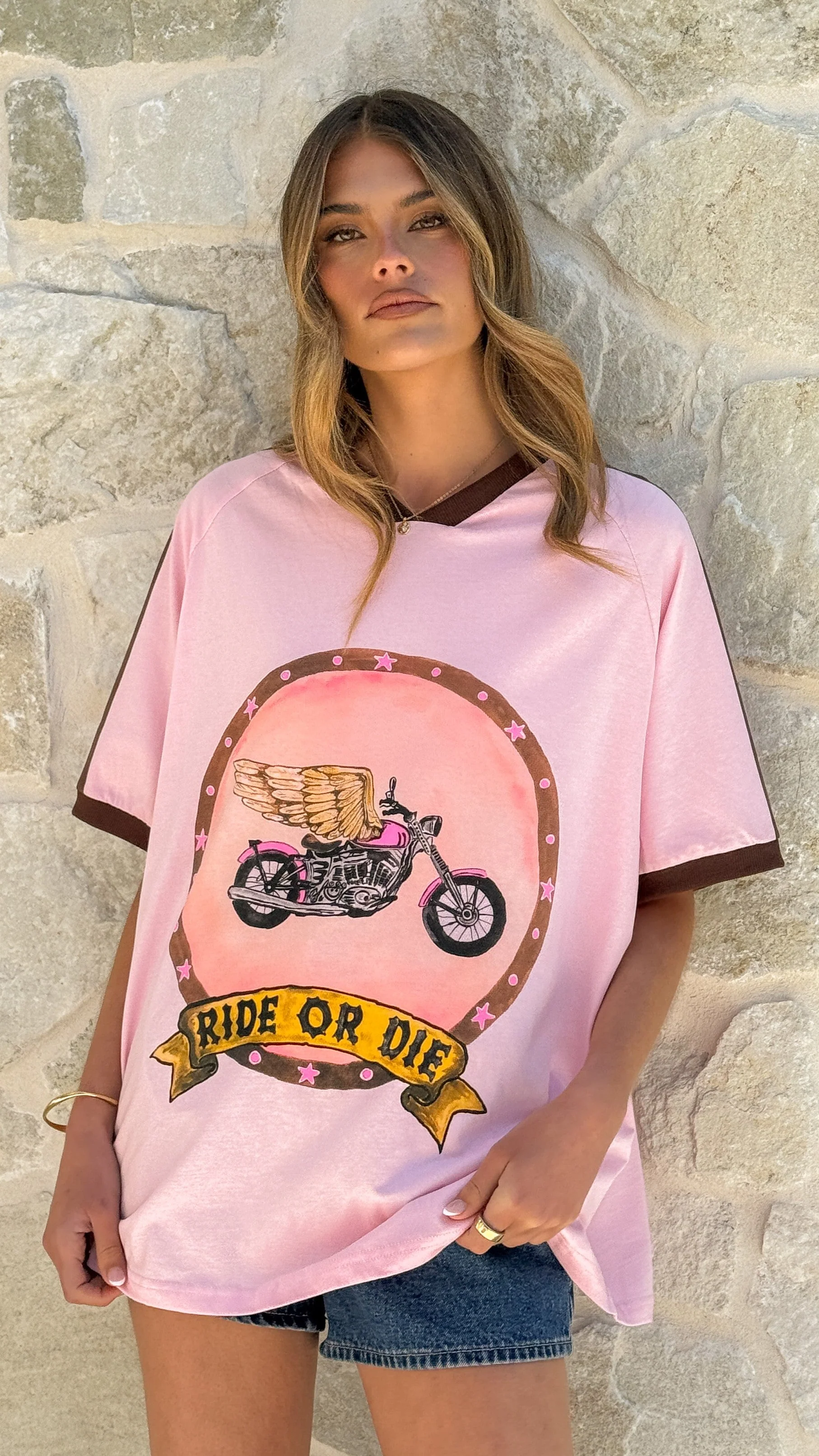 Avis Oversized Tee - Ride or Die Print