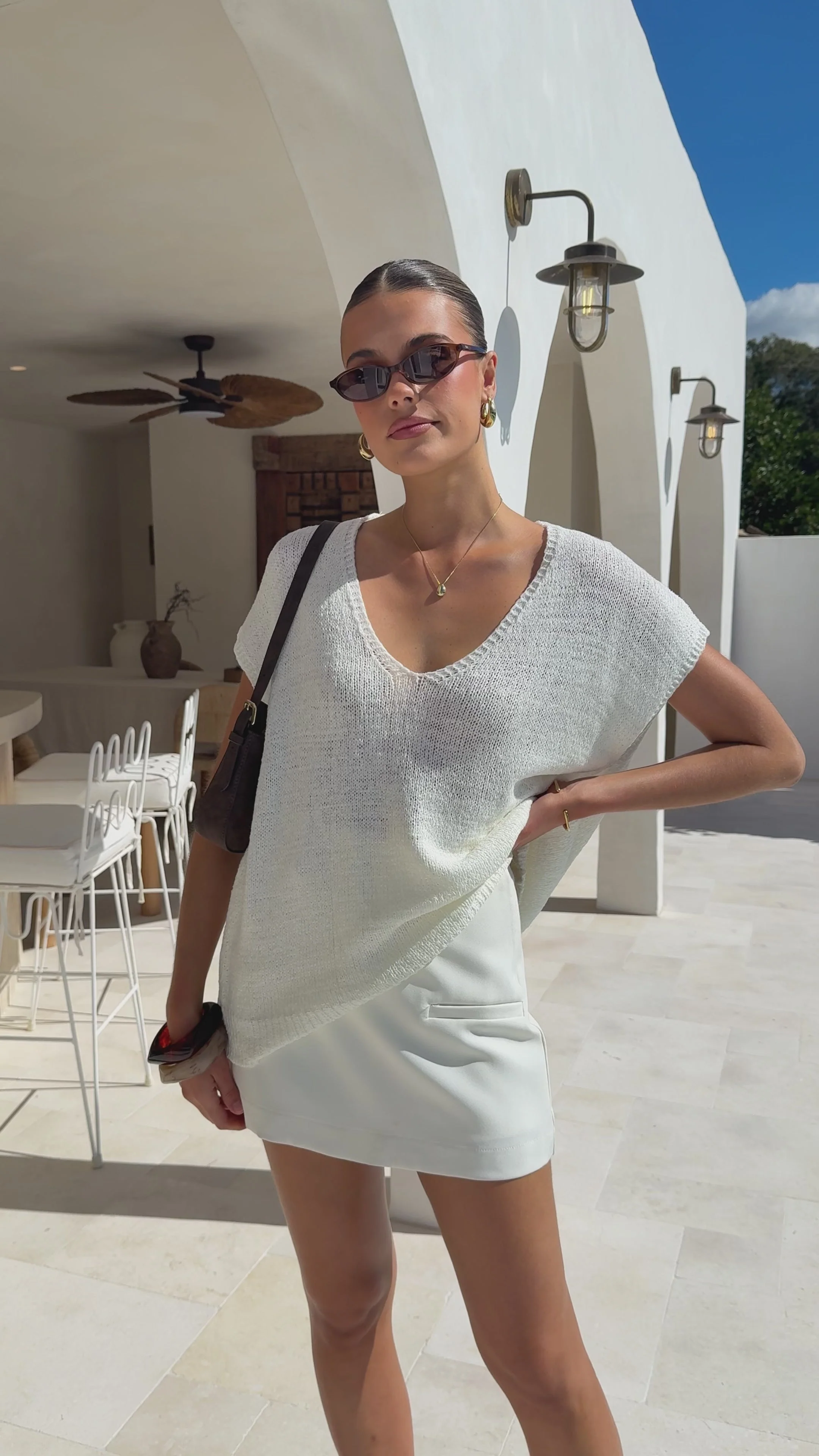 Stelaria Knit Top - White