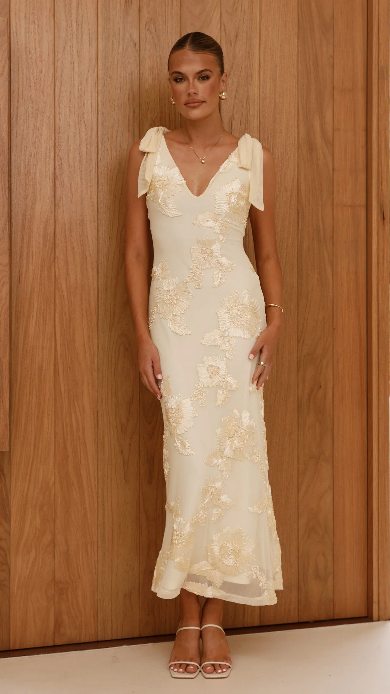 Usha Tie Strap Maxi Dress - Yellow