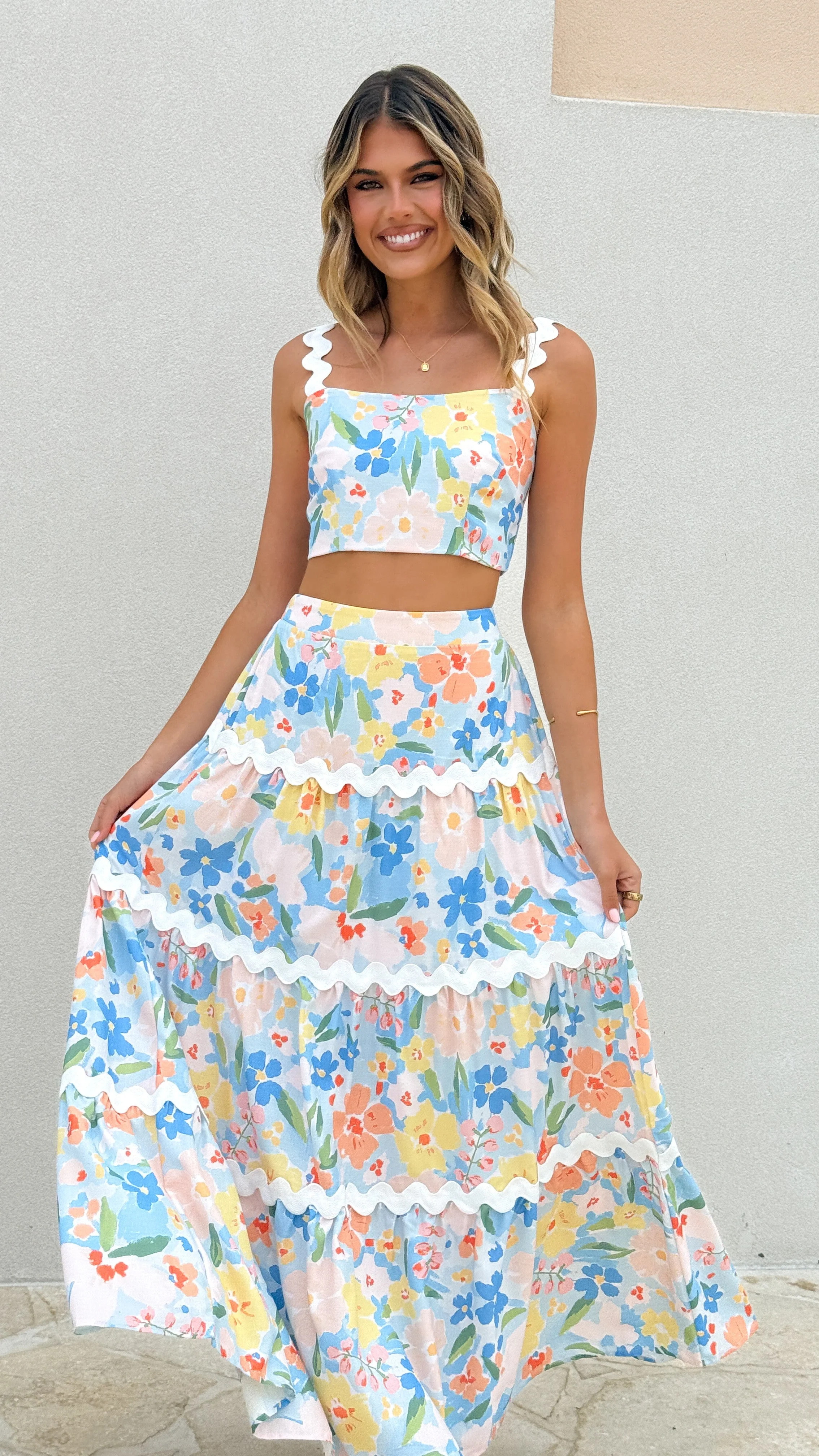 Sloane Maxi Skirt - Blue Summer
