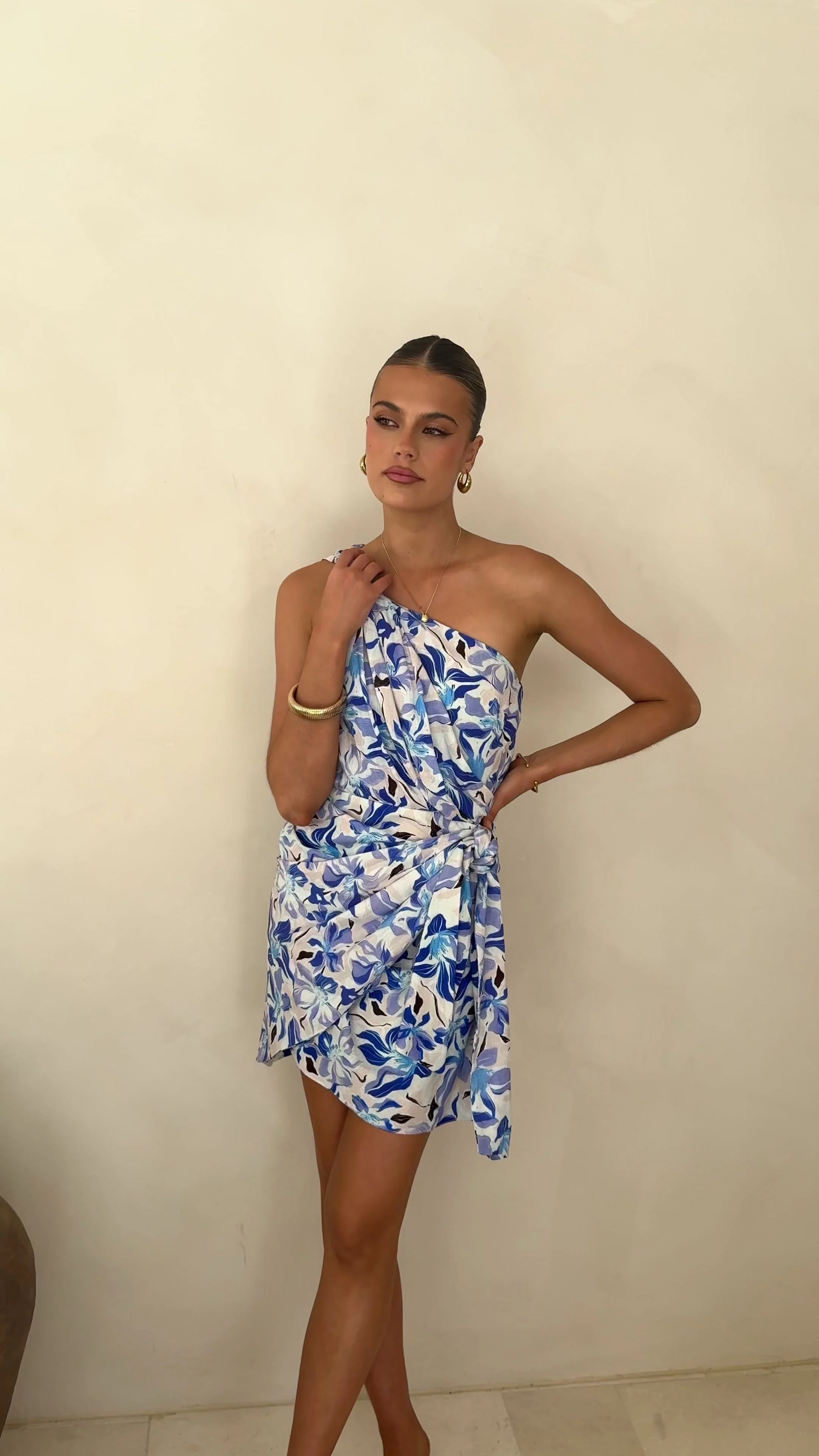 Ariana Mini Dress - Blue/White Print