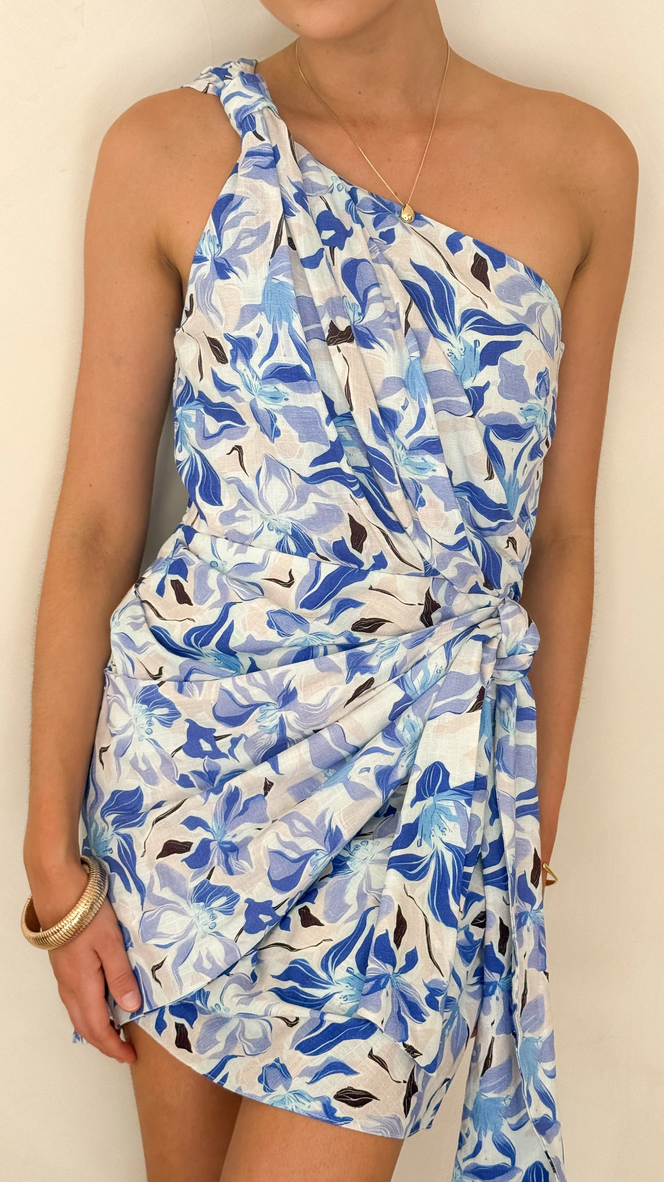 Ariana Mini Dress - Blue/White Print