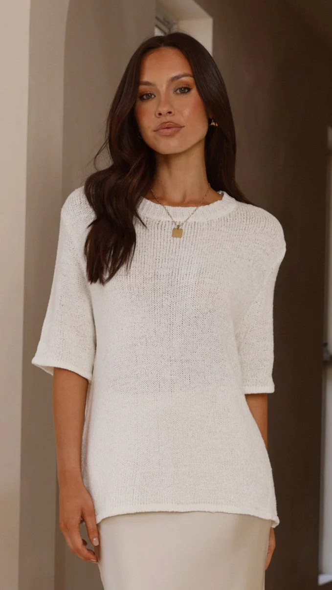 Amara Knit Top - White