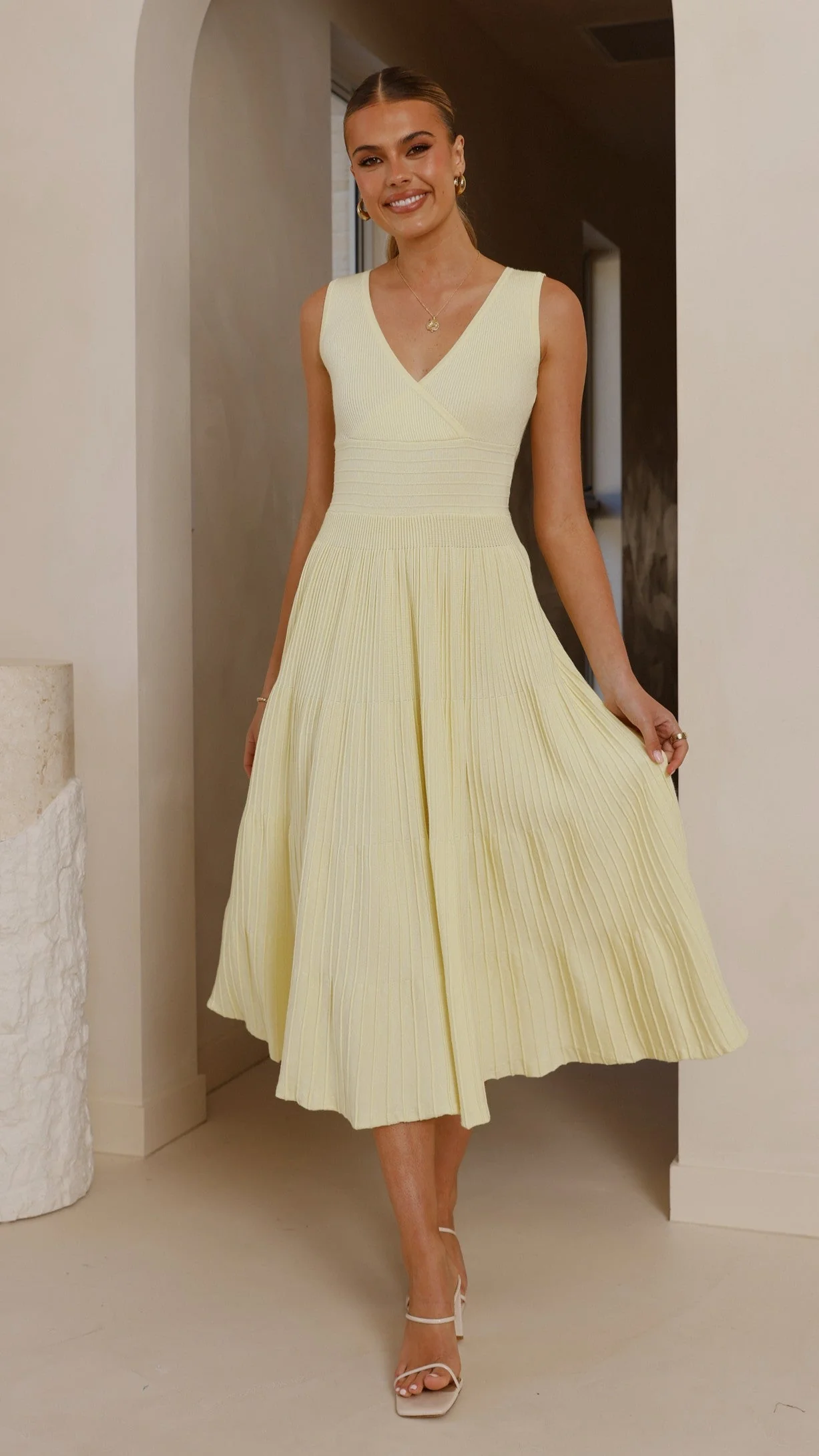 Jayde Knit Dress - Yellow