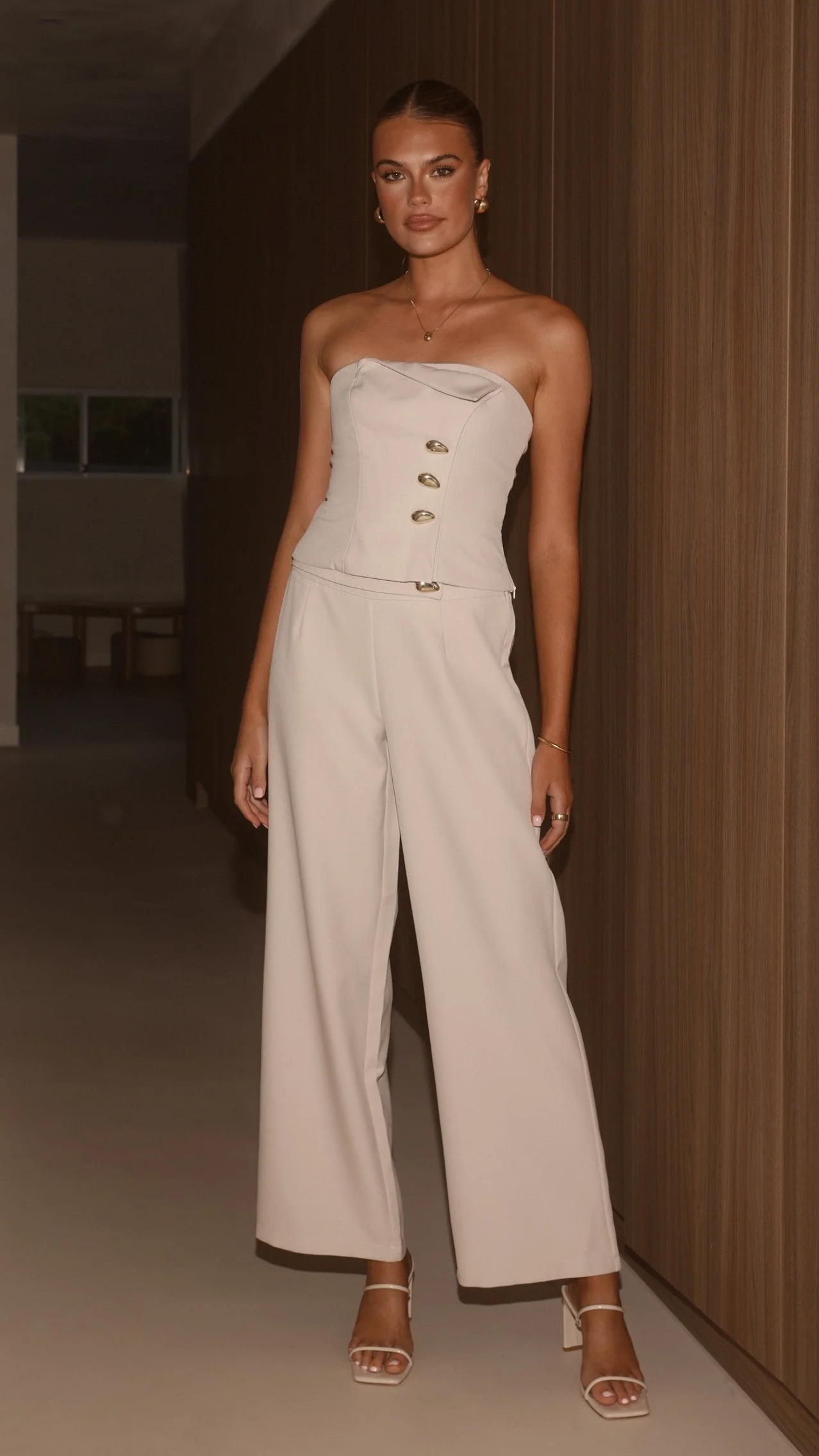 Payton Strapless Top  - Beige
