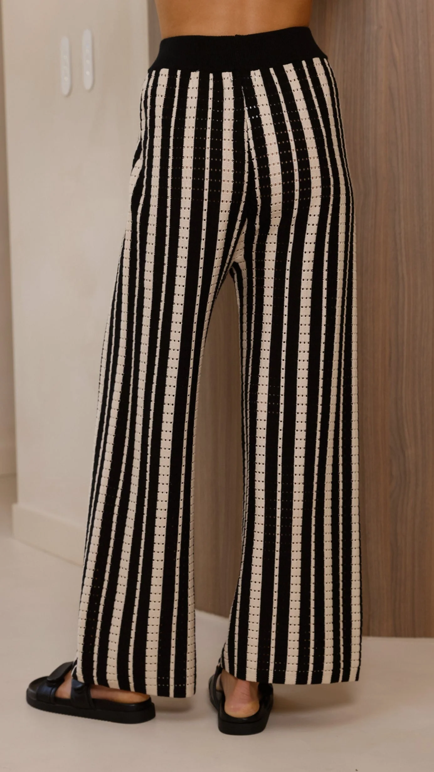 Layla Knit Wide Leg Pants - Black