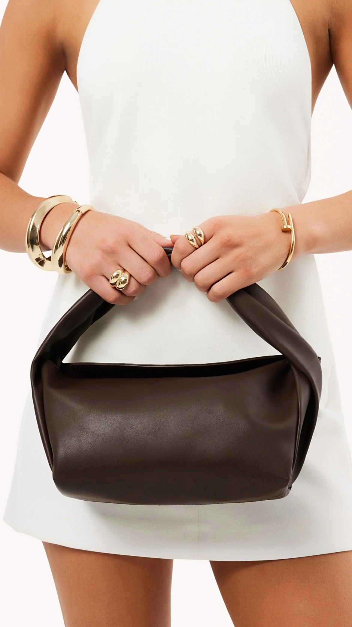 Olive Handle Bag - Chocolate