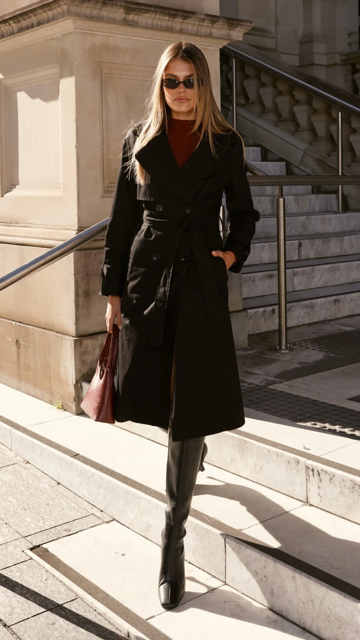 Byron Trench Coat - Black