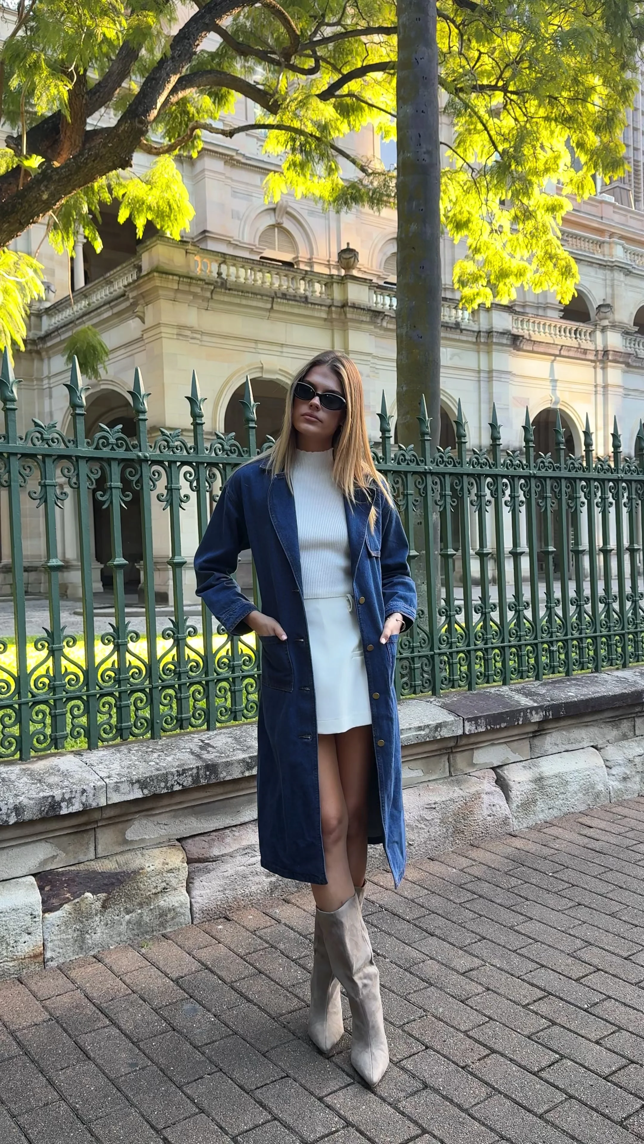 Harlequin Coat - Mid Blue Denim