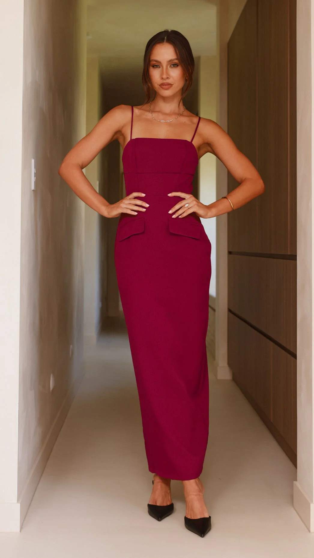 Carabella Maxi Dress - Wine