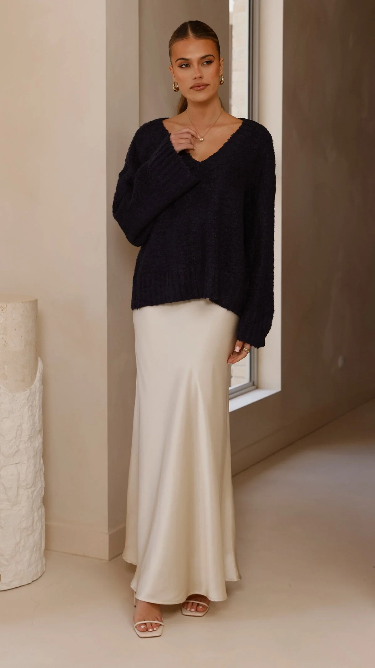 Silas Knit Top - Navy