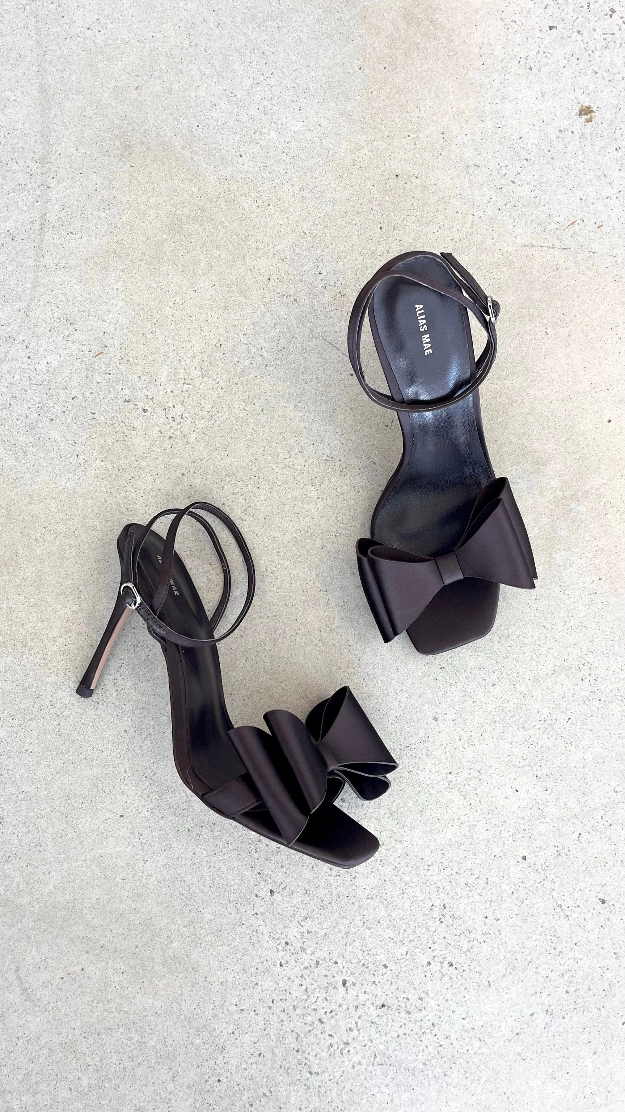 Gabby Heel - Choc Satin