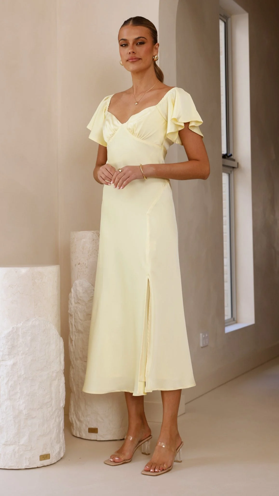 Louisa Midi Dress - Yellow