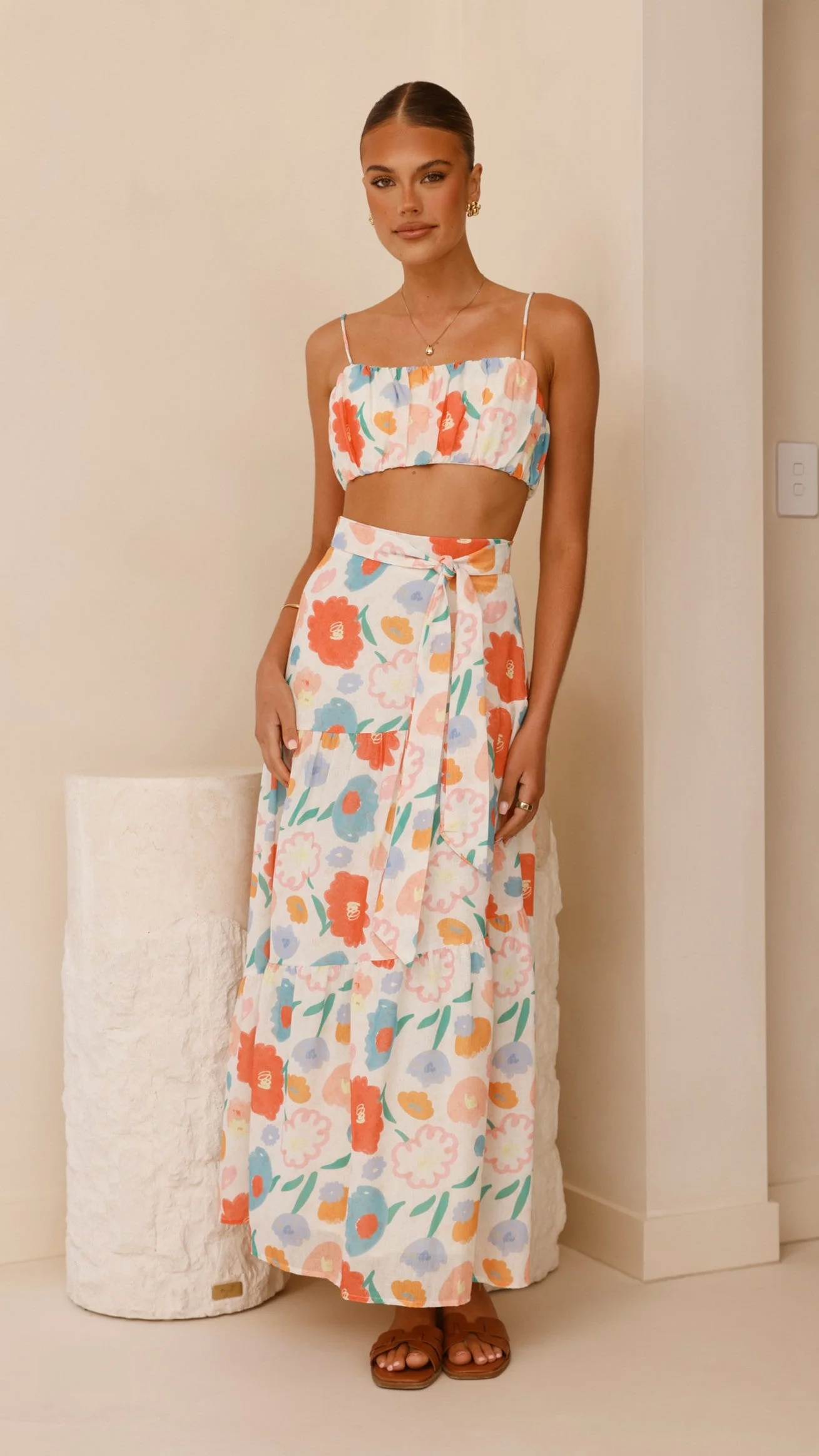 Saraya Top and Skirt Set - Floral Dream