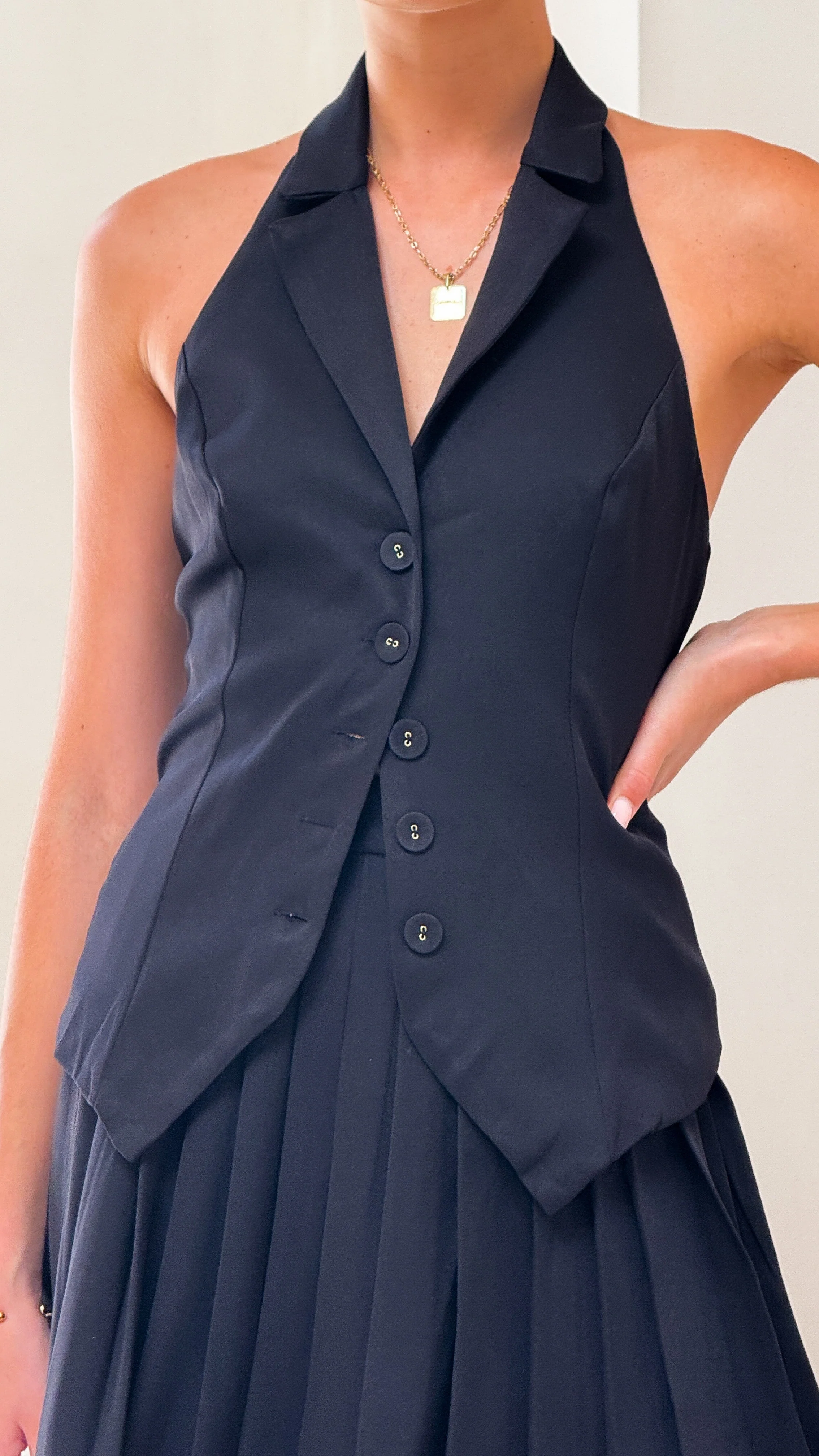 Yetta Vest Top - Black