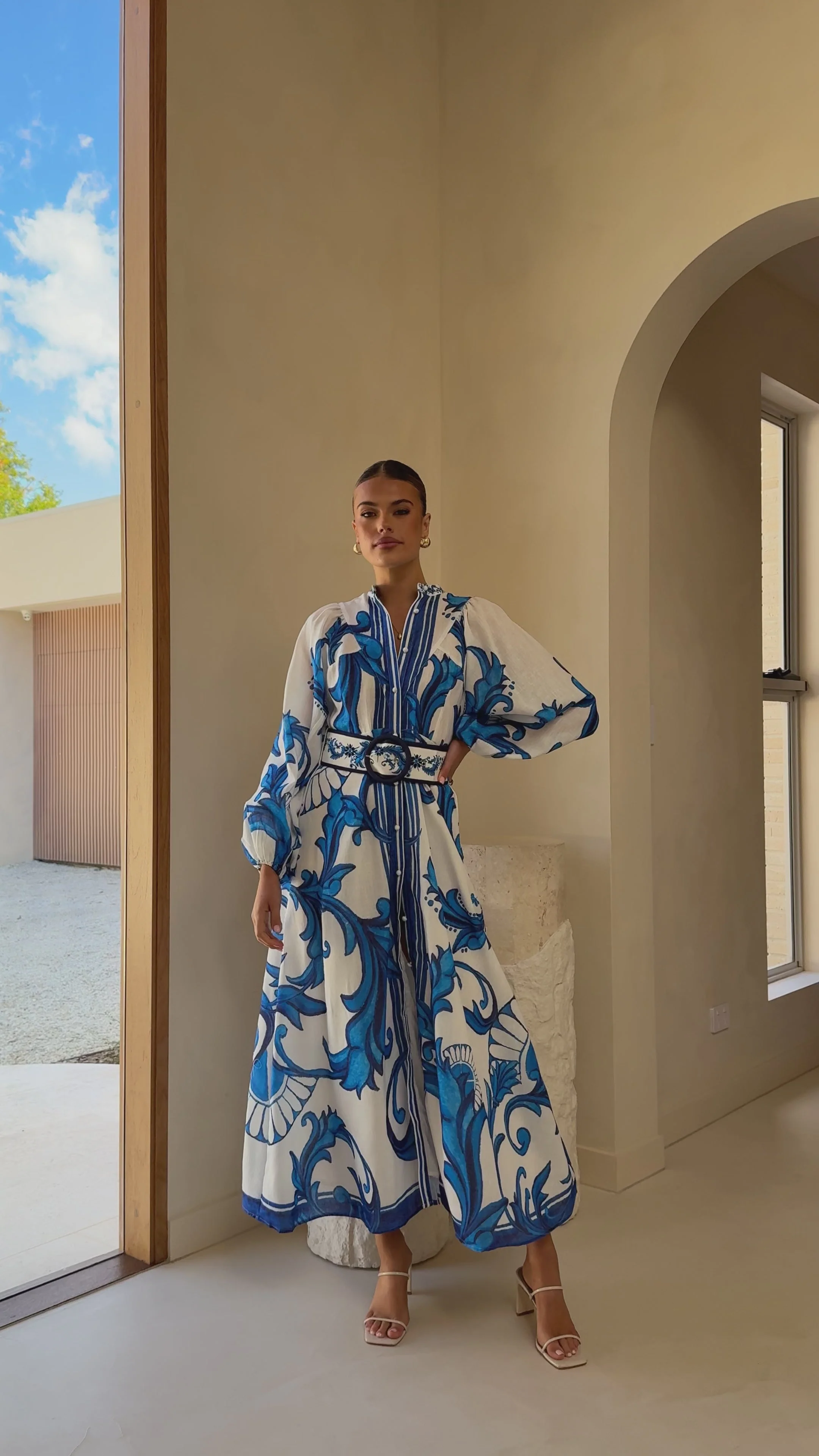 Carmal Long Sleeve Maxi Dress - Paradise