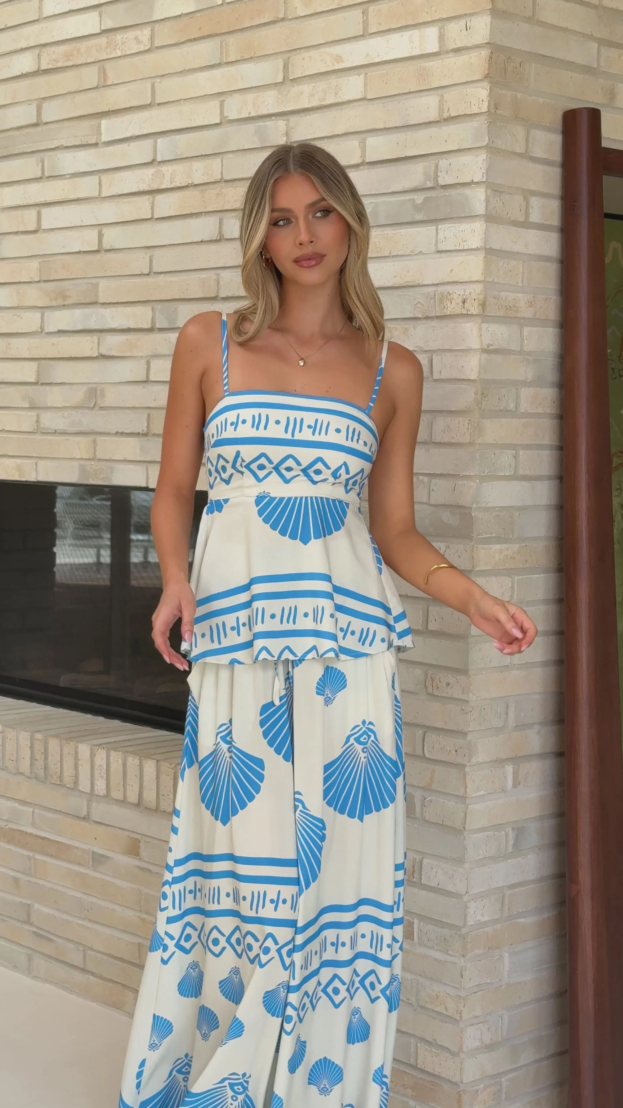 Avery Wide Leg Pants - Sea Shell