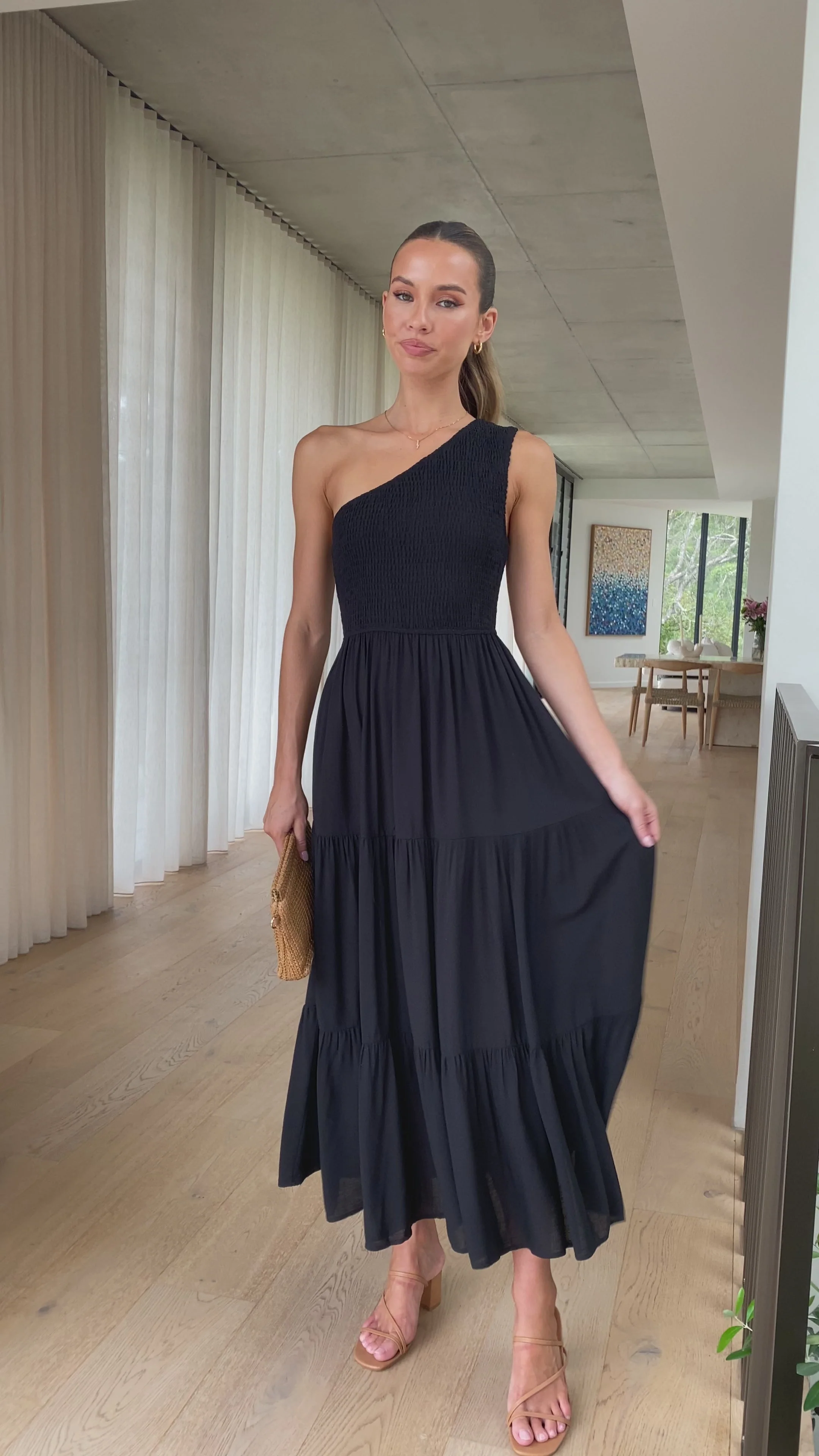 Cassy Midi Dress - Black