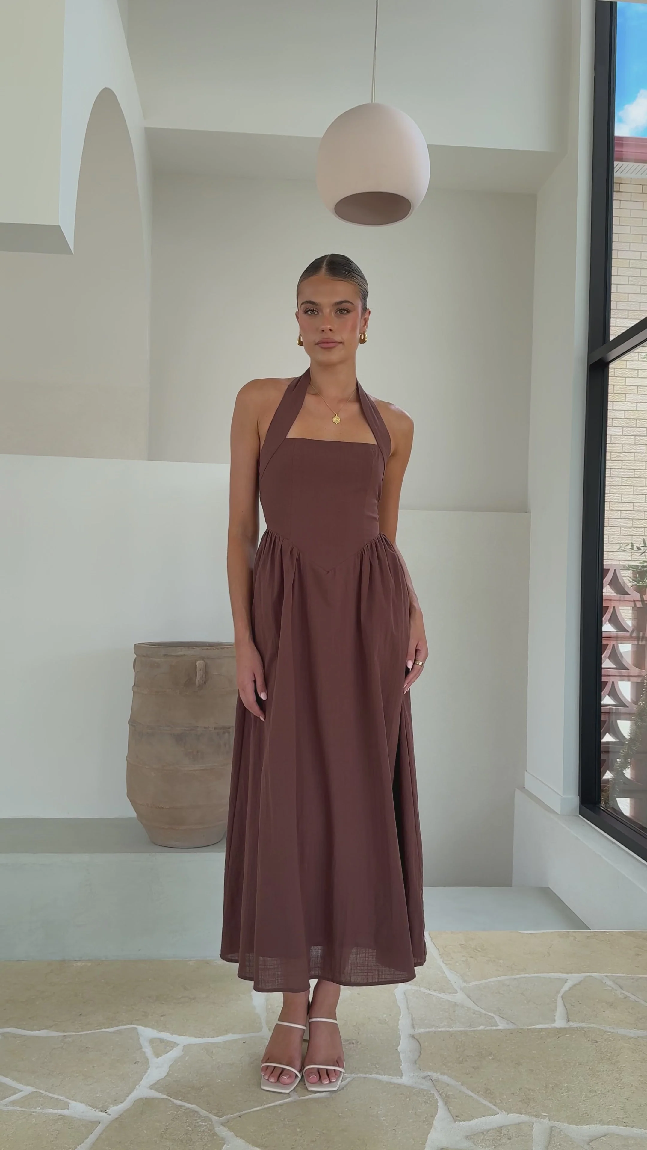 Caden Maxi Dress - Chocolate