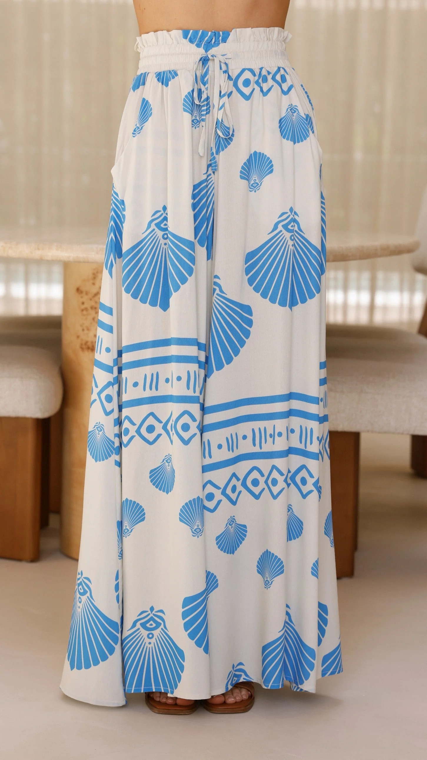 Avery Wide Leg Pants - Sea Shell