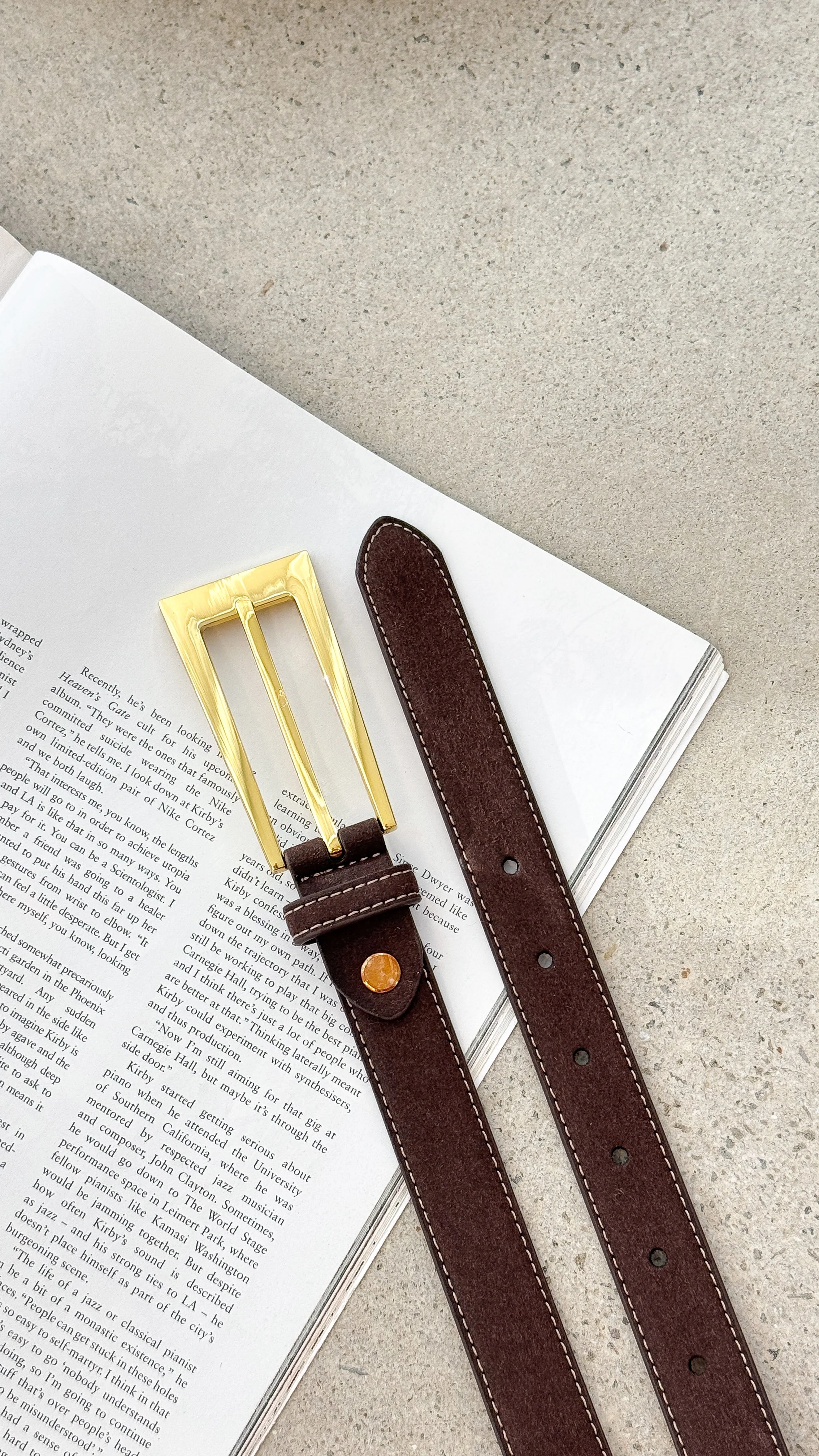 Stacey Belt - Chocolate / Gold