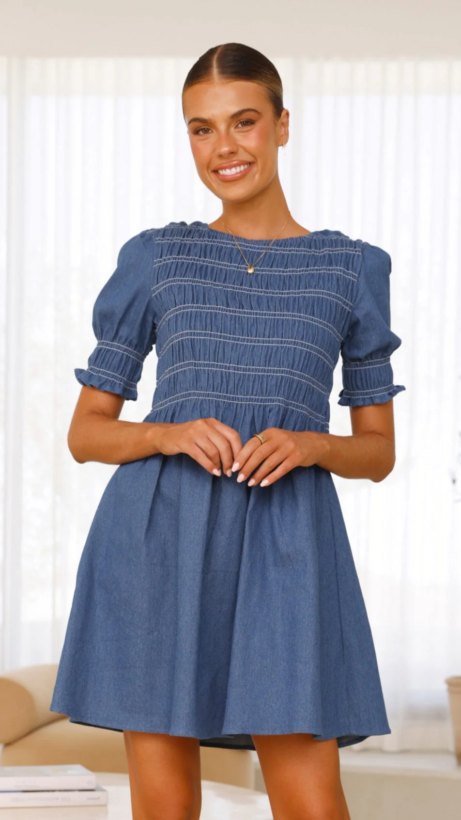 Yana Mini Dress - Blue