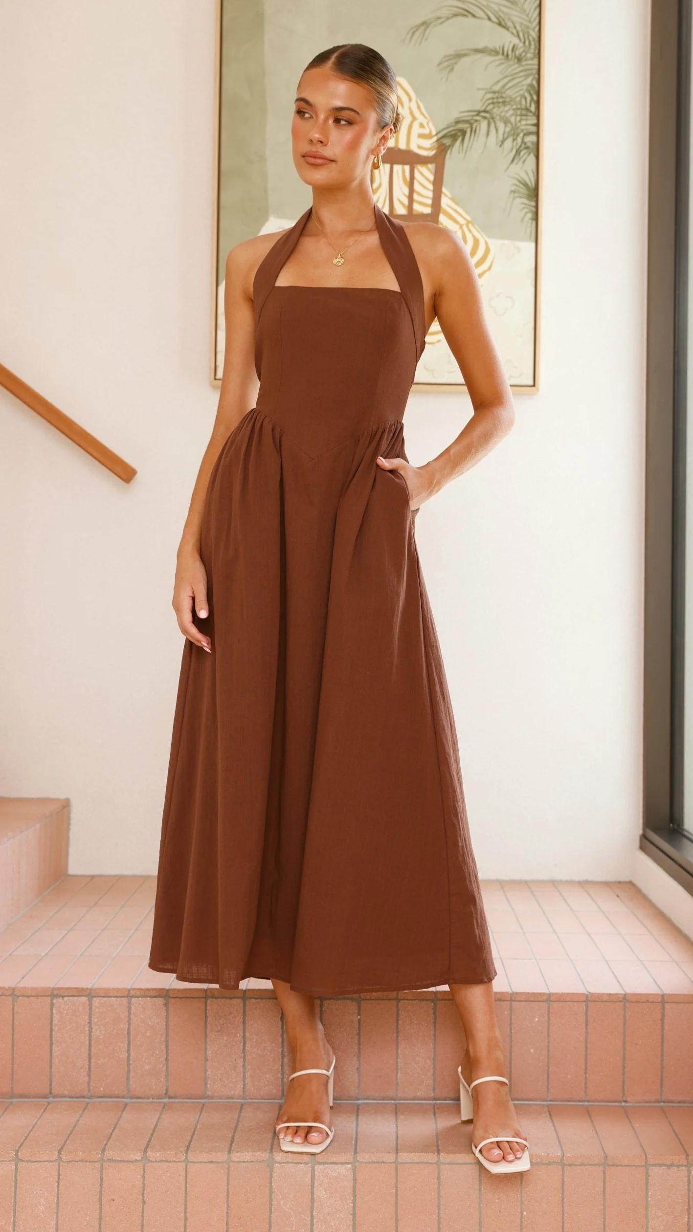 Caden Maxi Dress - Chocolate
