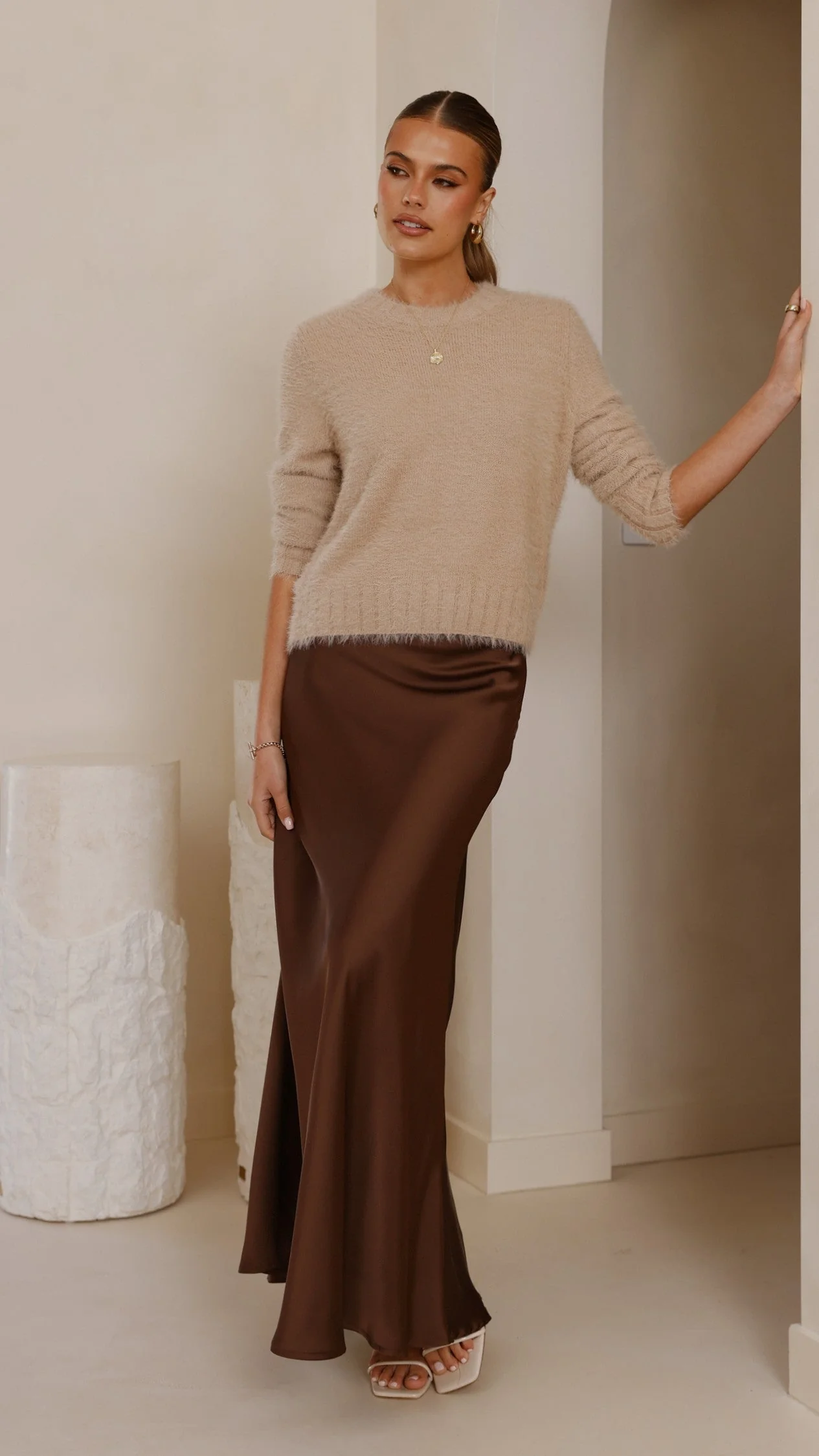 Tina Knit Sweater - Beige