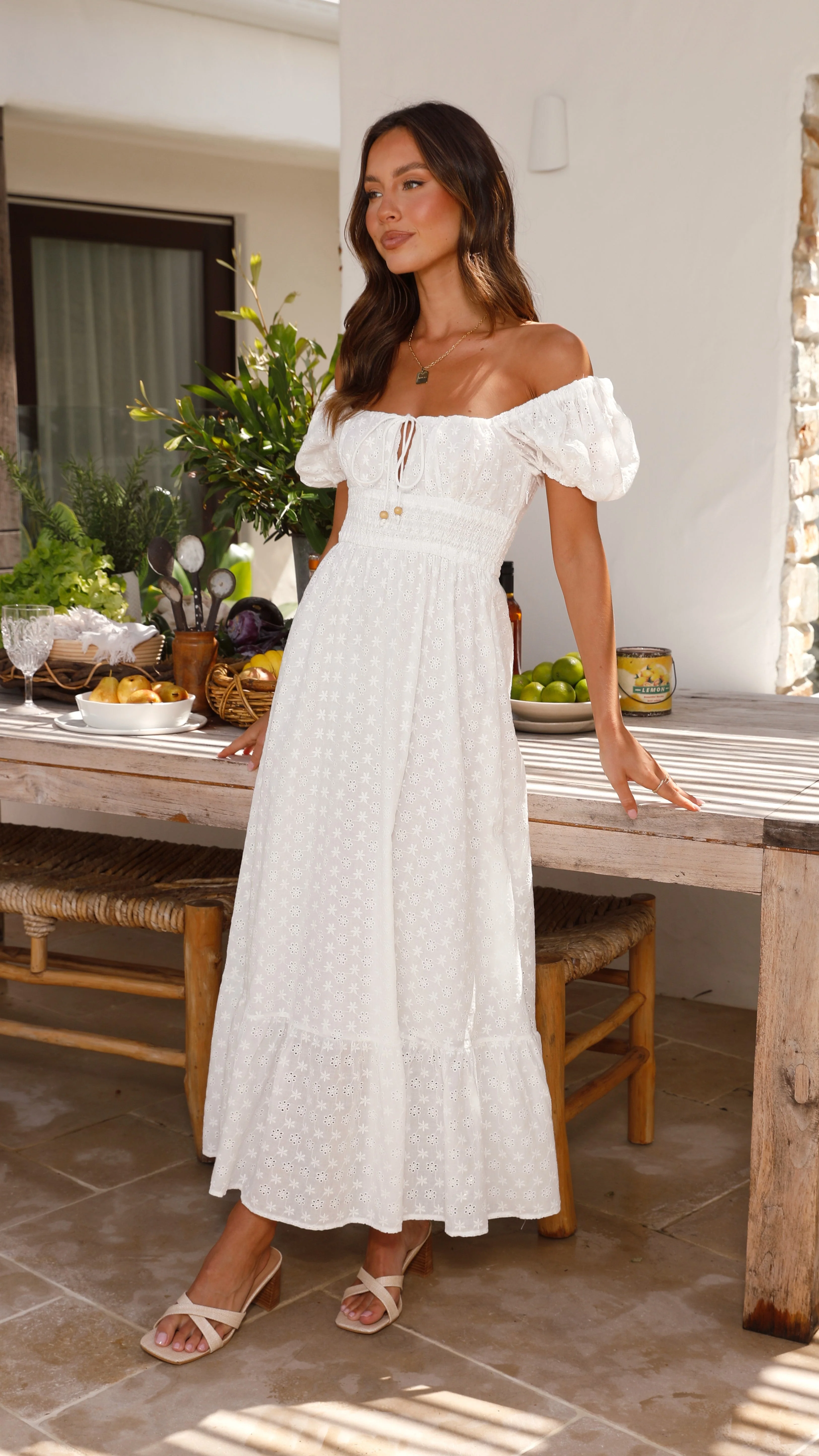 Tania Midi Dress - White