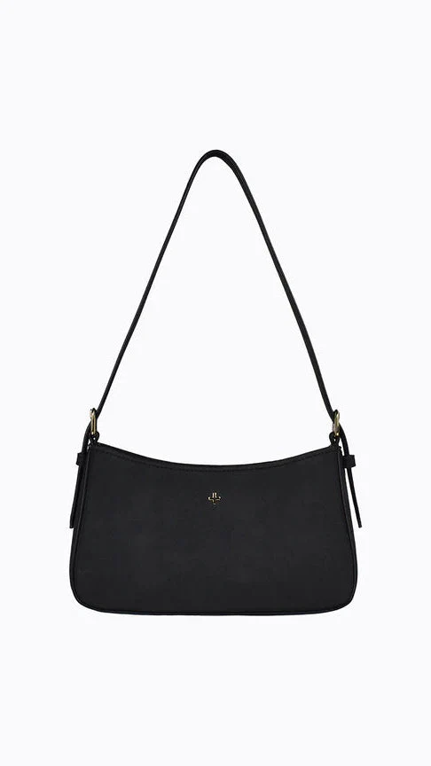 Lilu Shoulder Bag - Black Suede