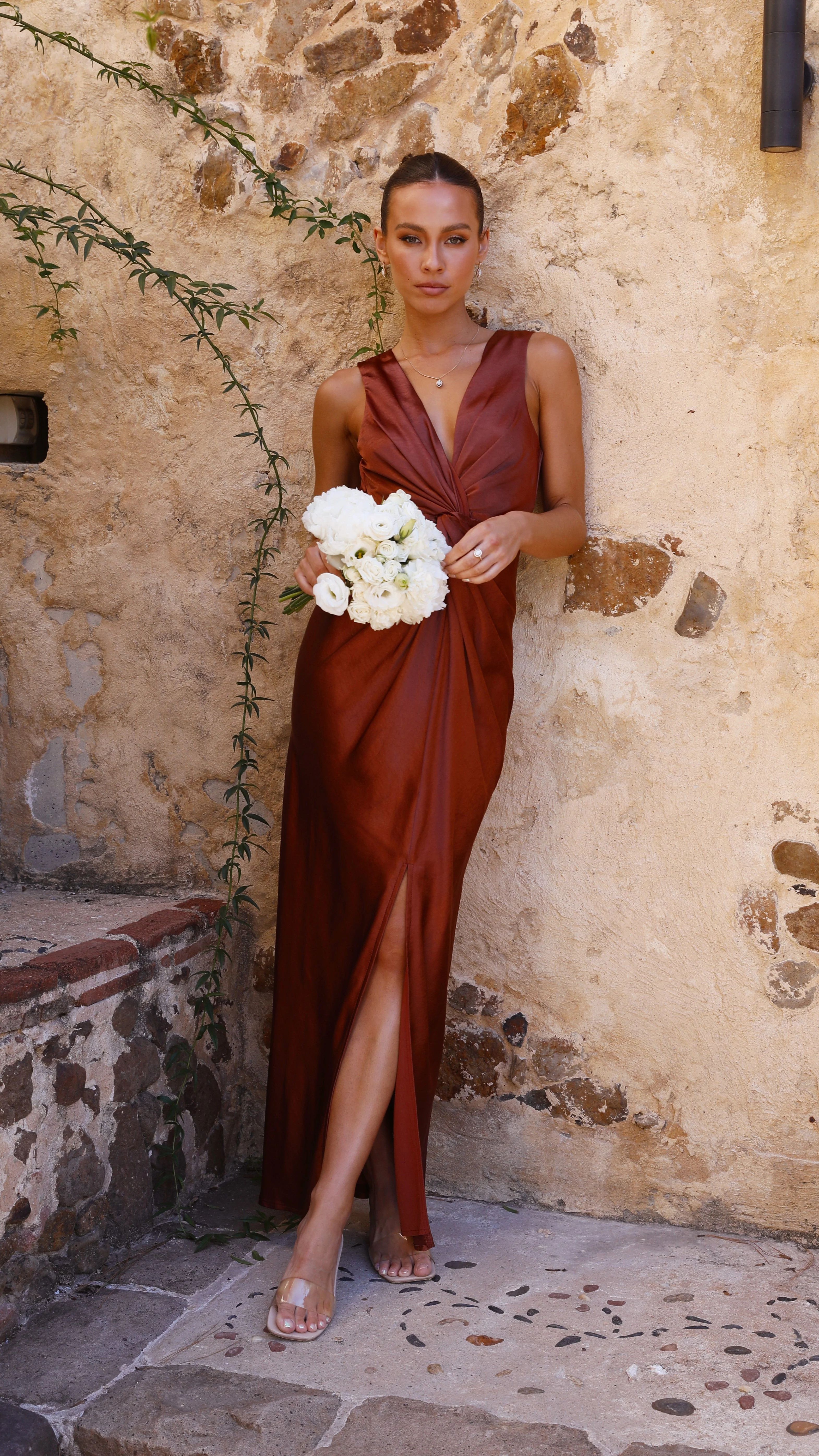 Lucia Maxi Dress - Rust
