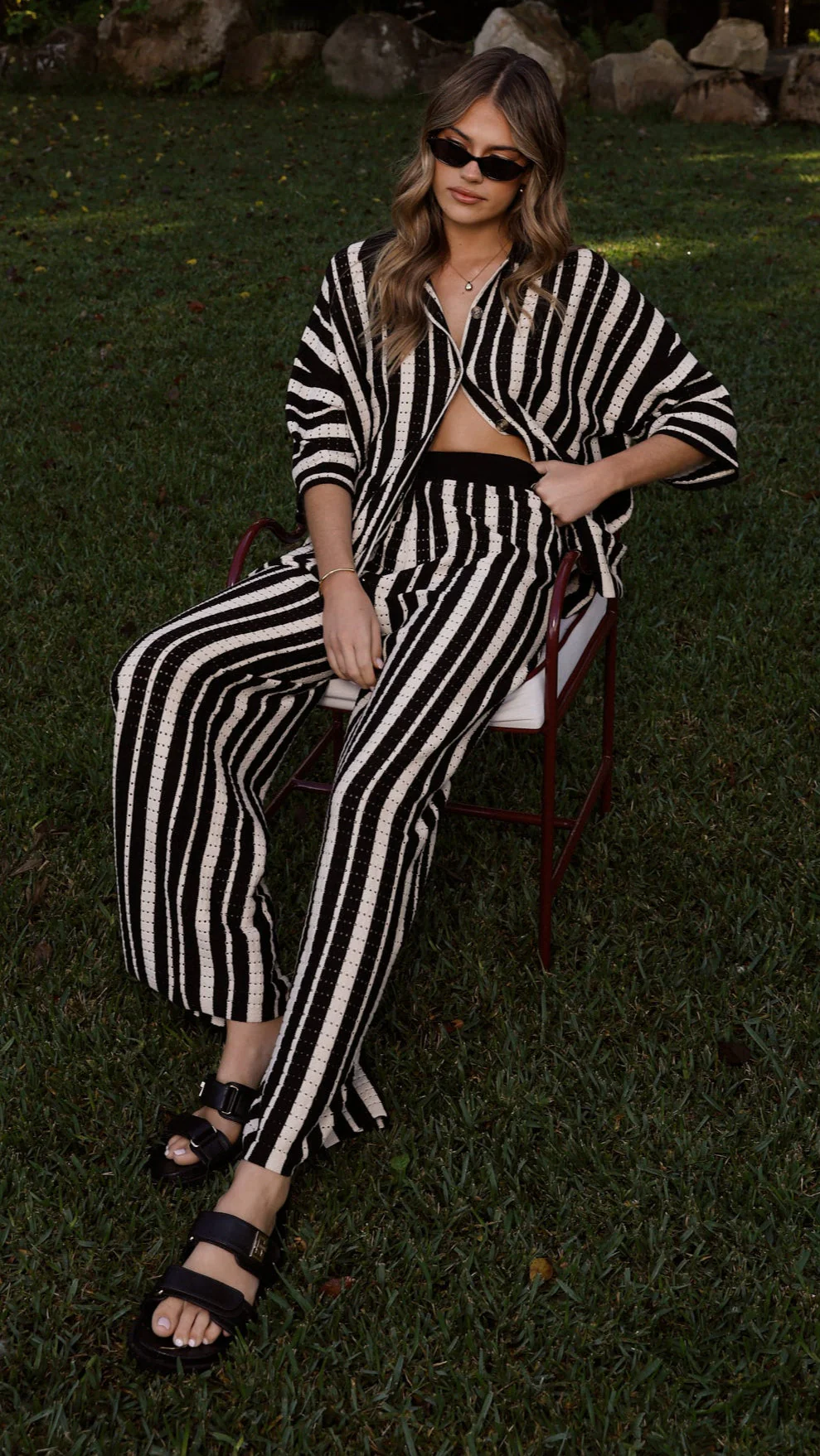 Layla Knit Wide Leg Pants - Black