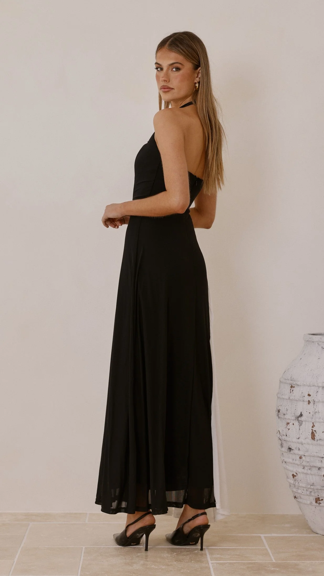 Cia Maxi Dress - Black/White