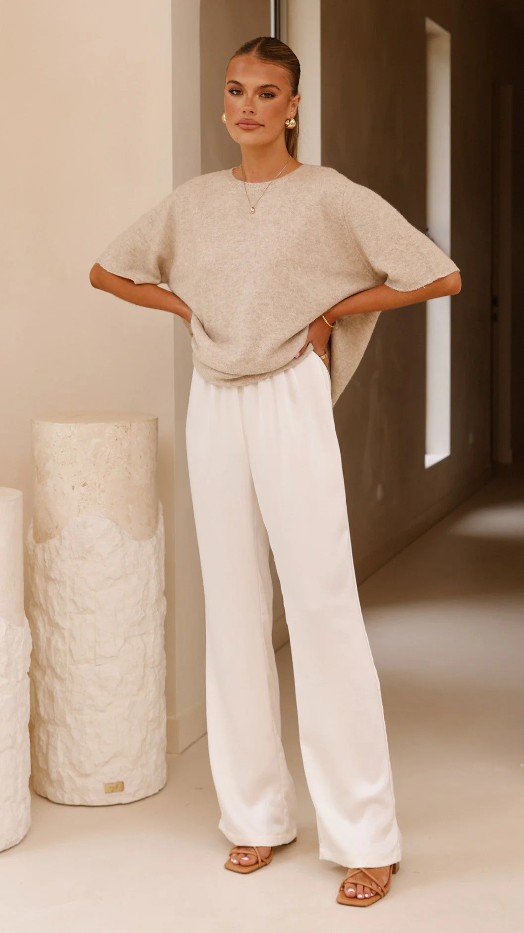 Tahlia Knit Top - Oatmeal