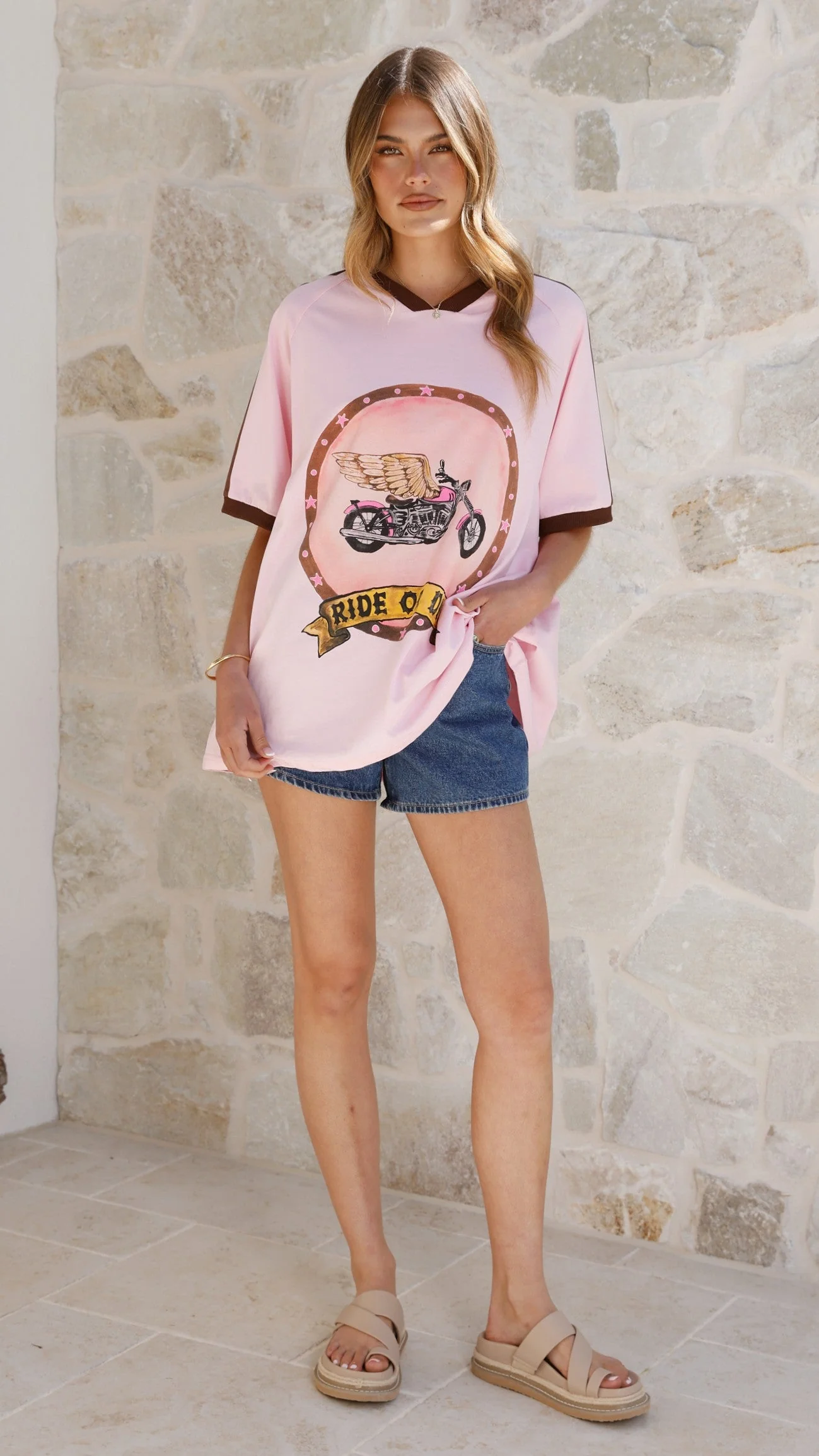 Avis Oversized Tee - Ride or Die Print