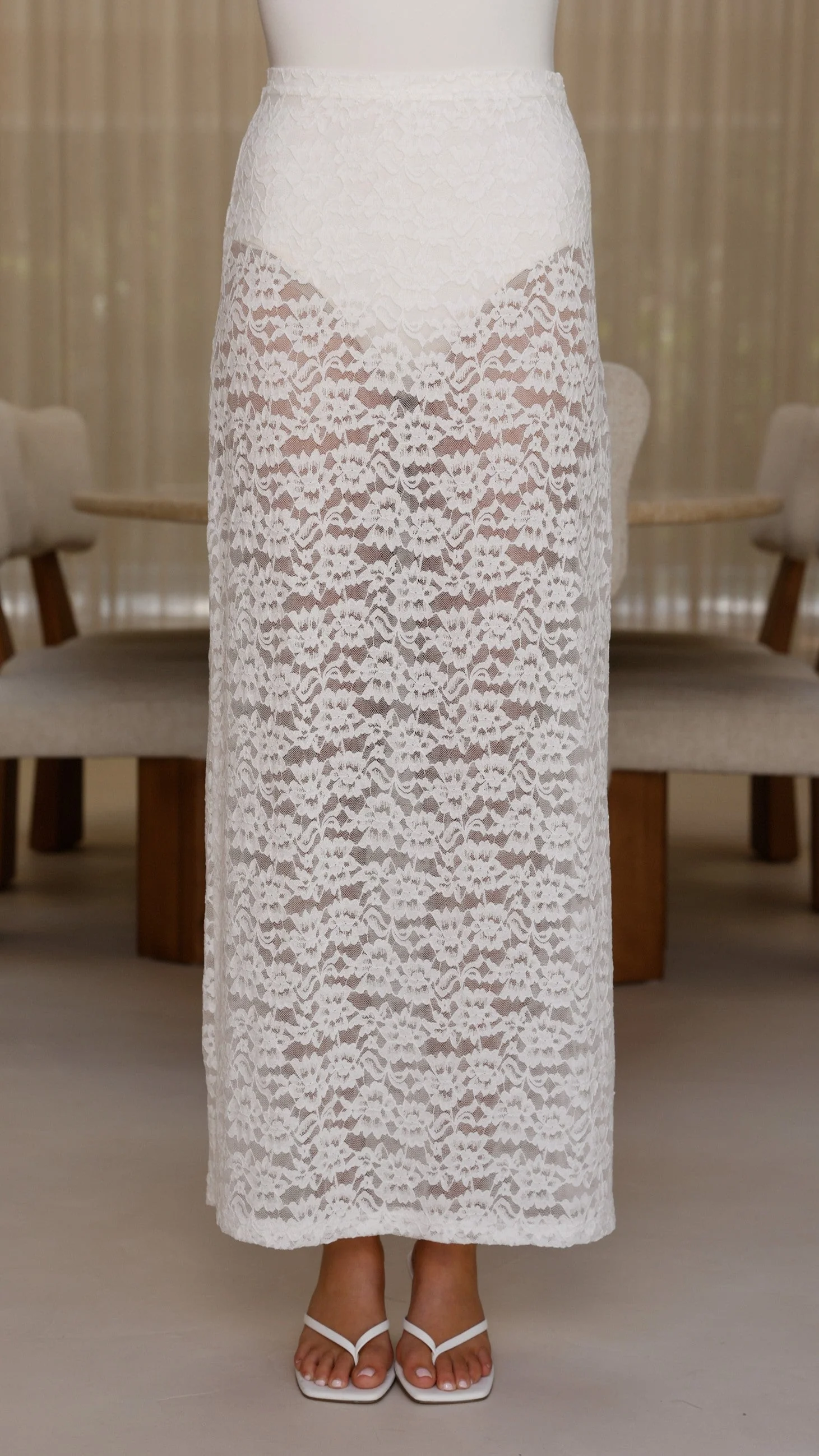 Harlene Lace Maxi Skirt - White