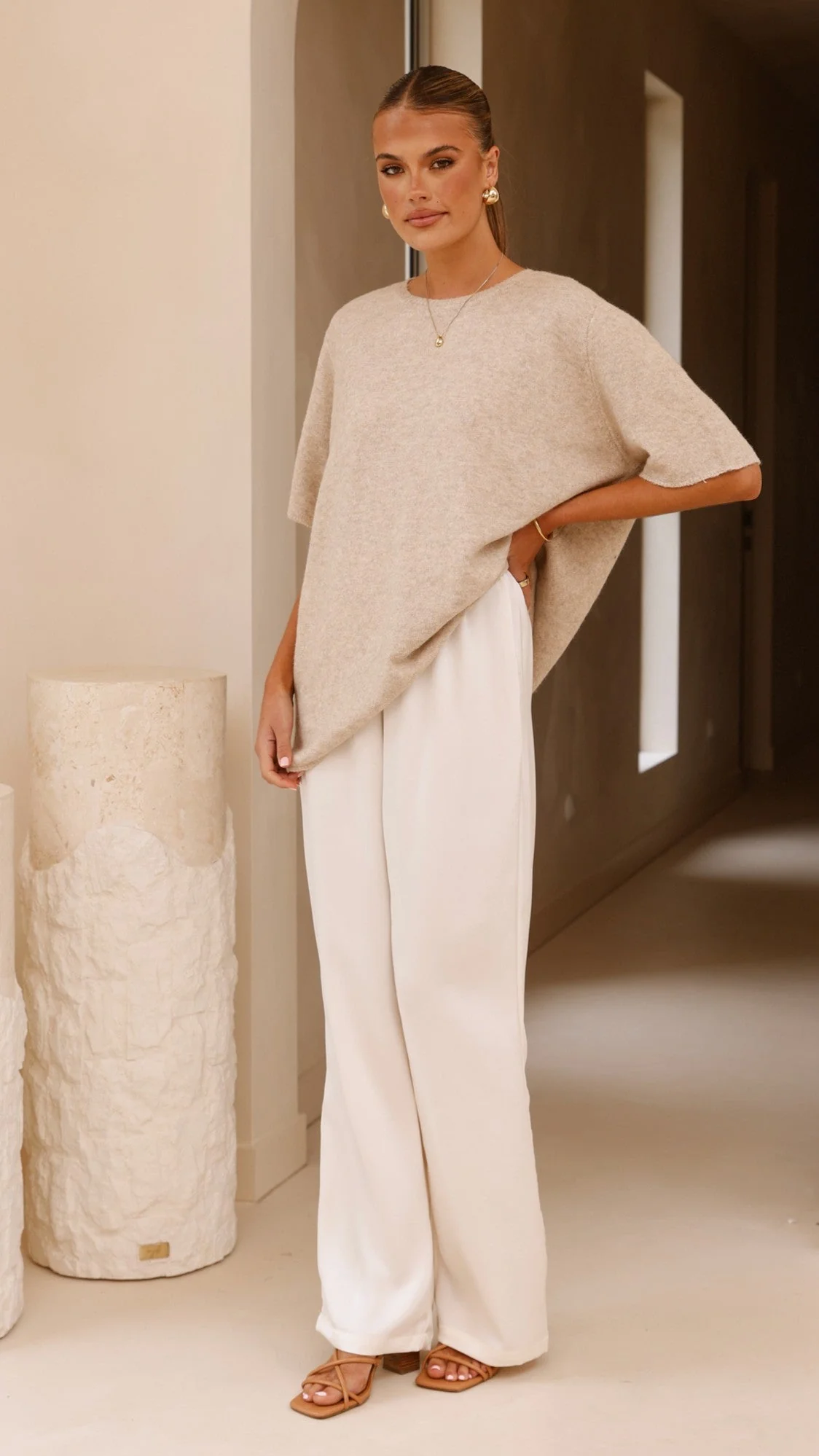 Tahlia Knit Top - Oatmeal