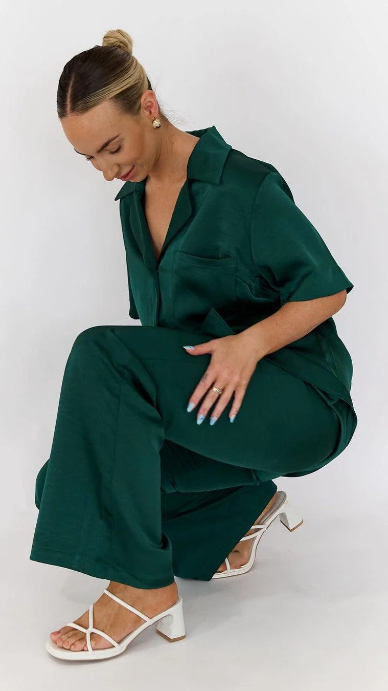 Courtney Button Up Shirt - Emerald