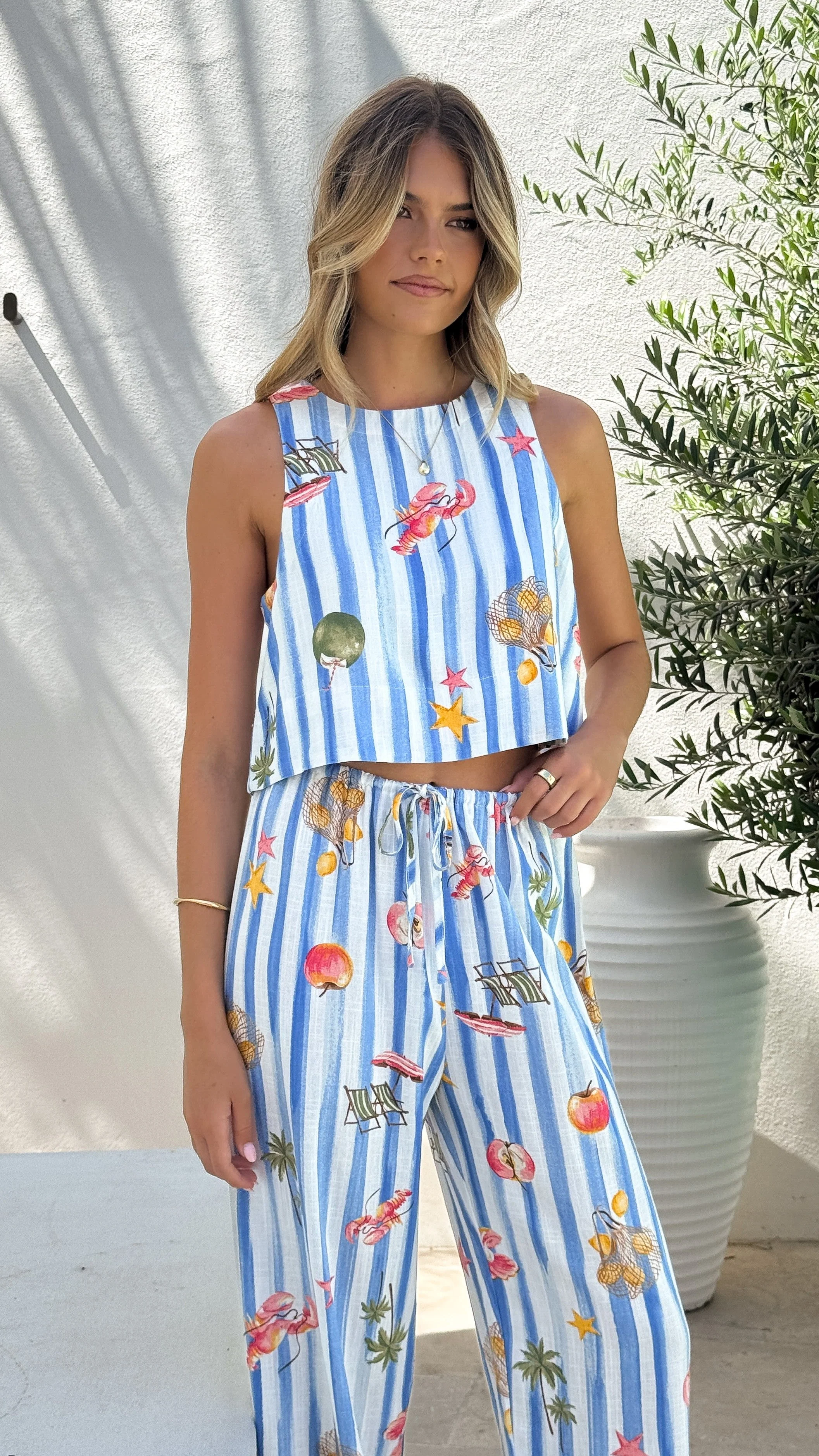 Alejandro Top - Striped Sailor Print