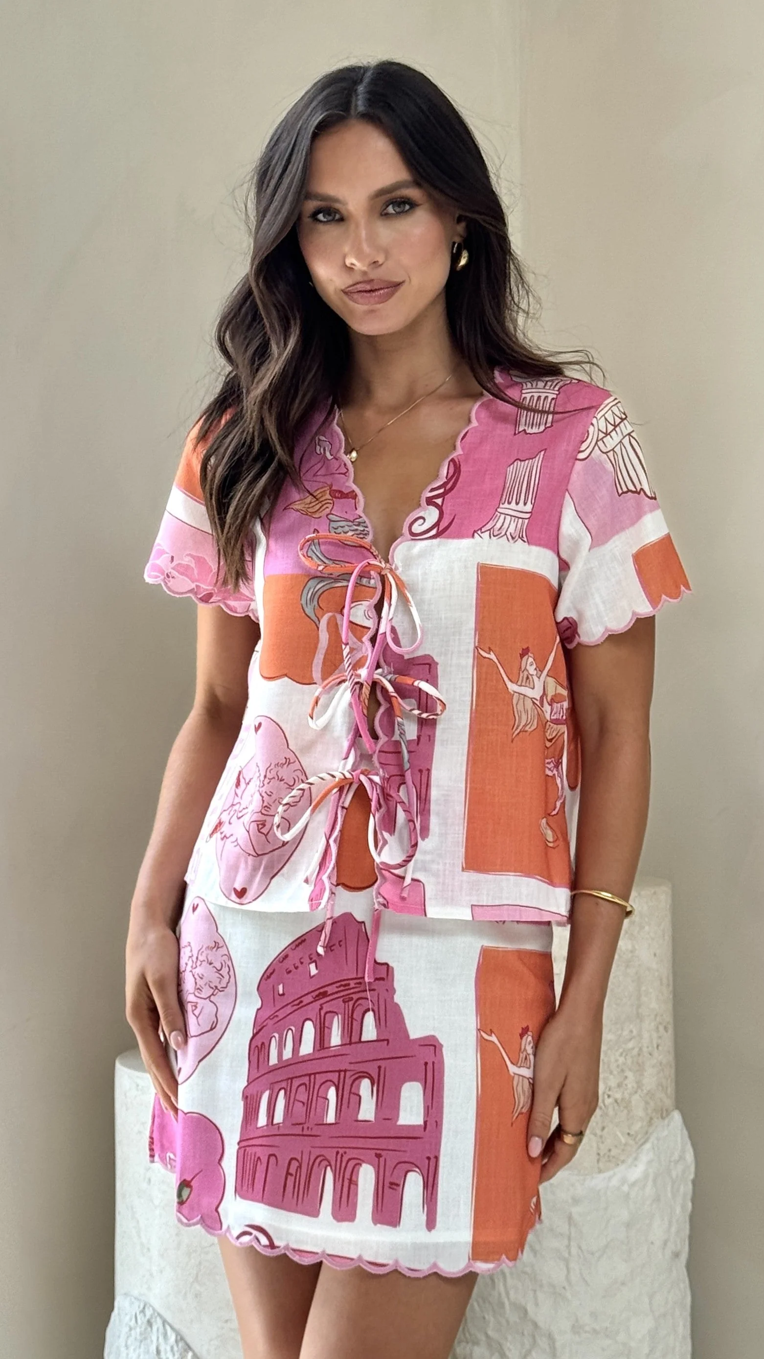 Colton Top - Pink/White