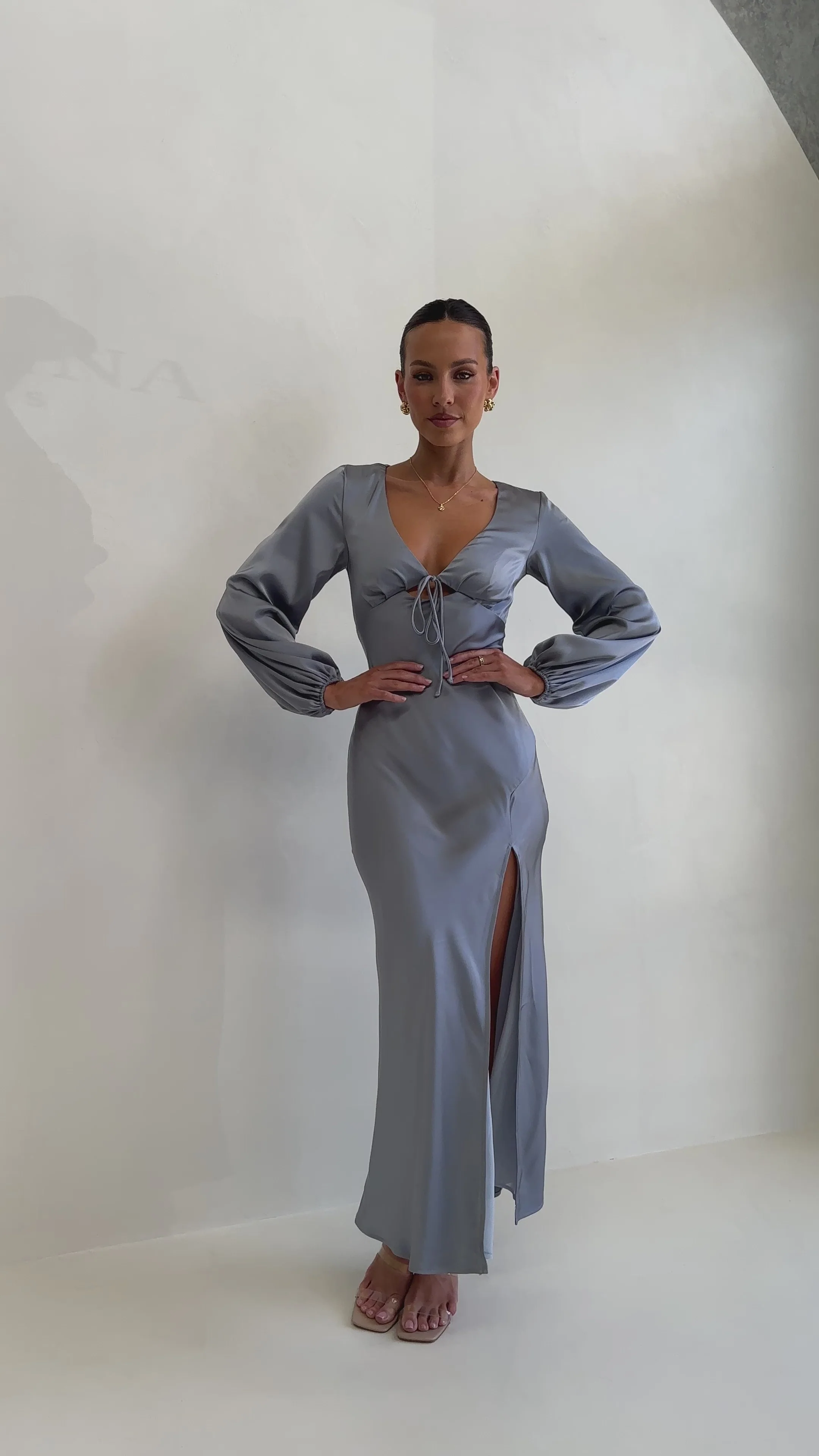 Brigitte Maxi Dress - Steel Blue