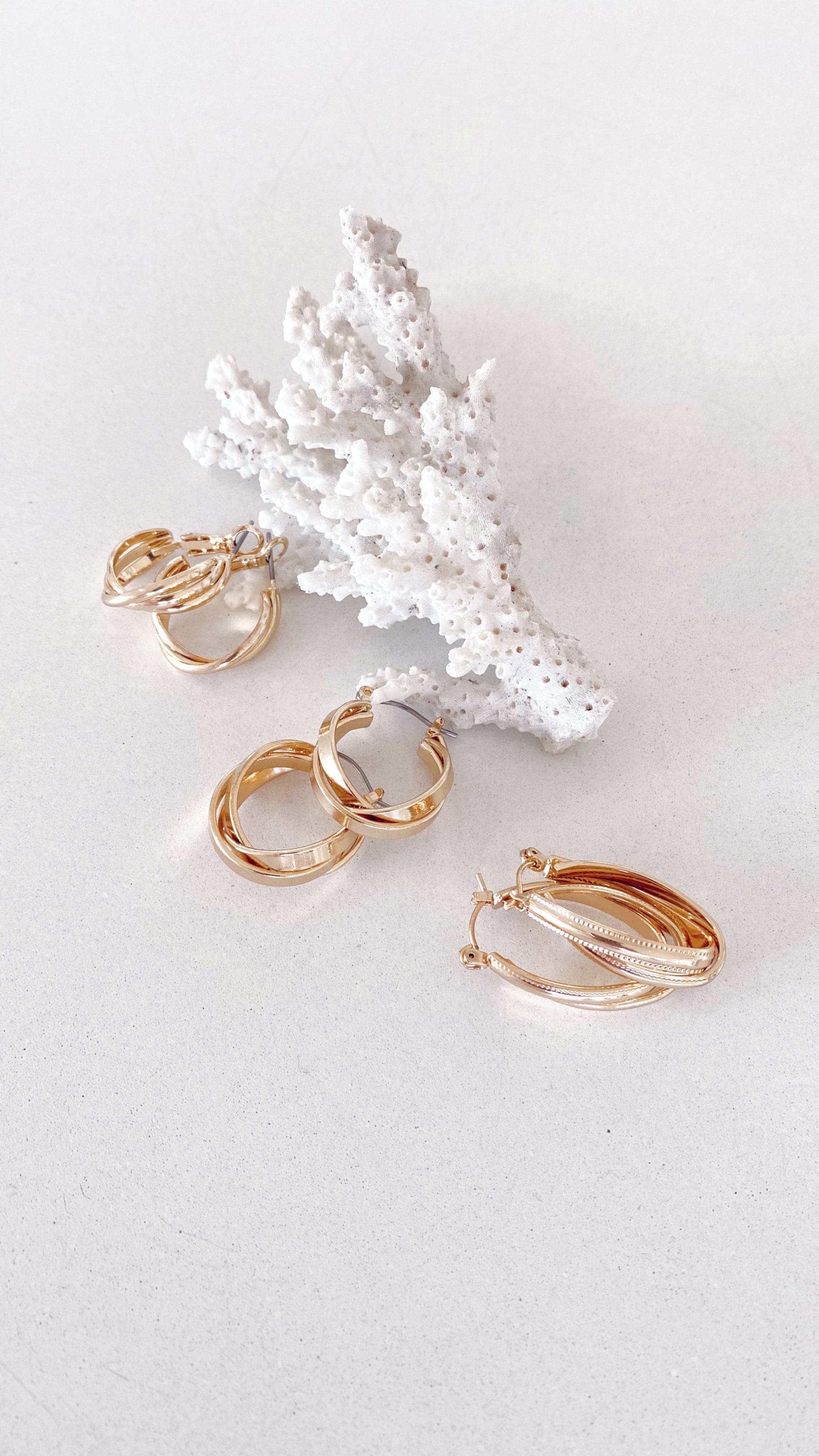 Maya Twist Earrings Set - Gold